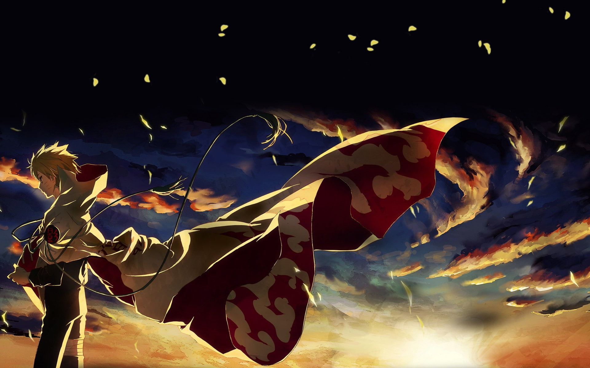 robes, windy, Hokage, anime, Uzumaki Naruto, anime boys, 1080P, Naruto Shippuuden, HD Wallpaper