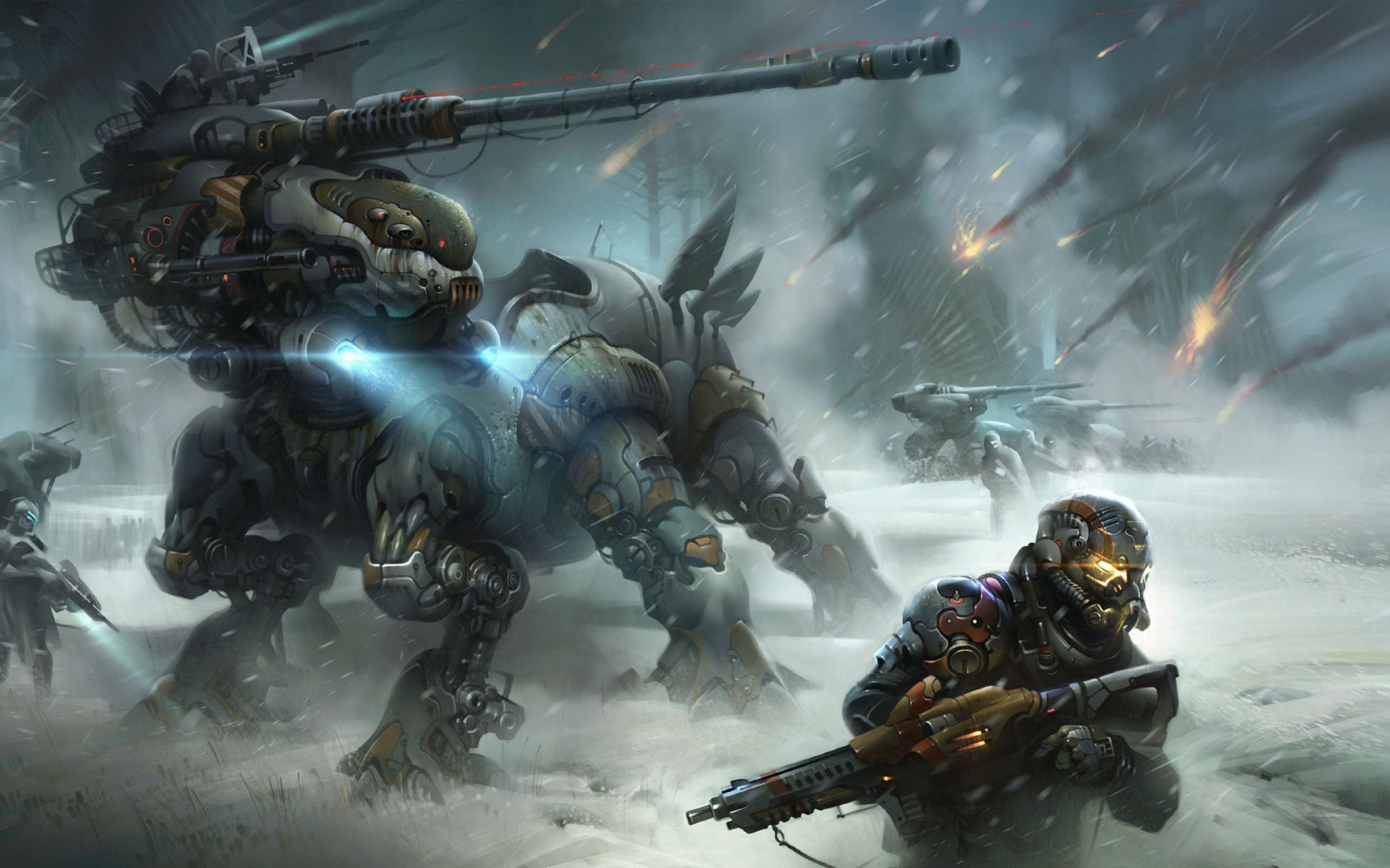 science fiction, soldier, 4K, video games, fallen (destiny), snow, concept art, war, Destiny 2 (video game), HD Wallpaper
