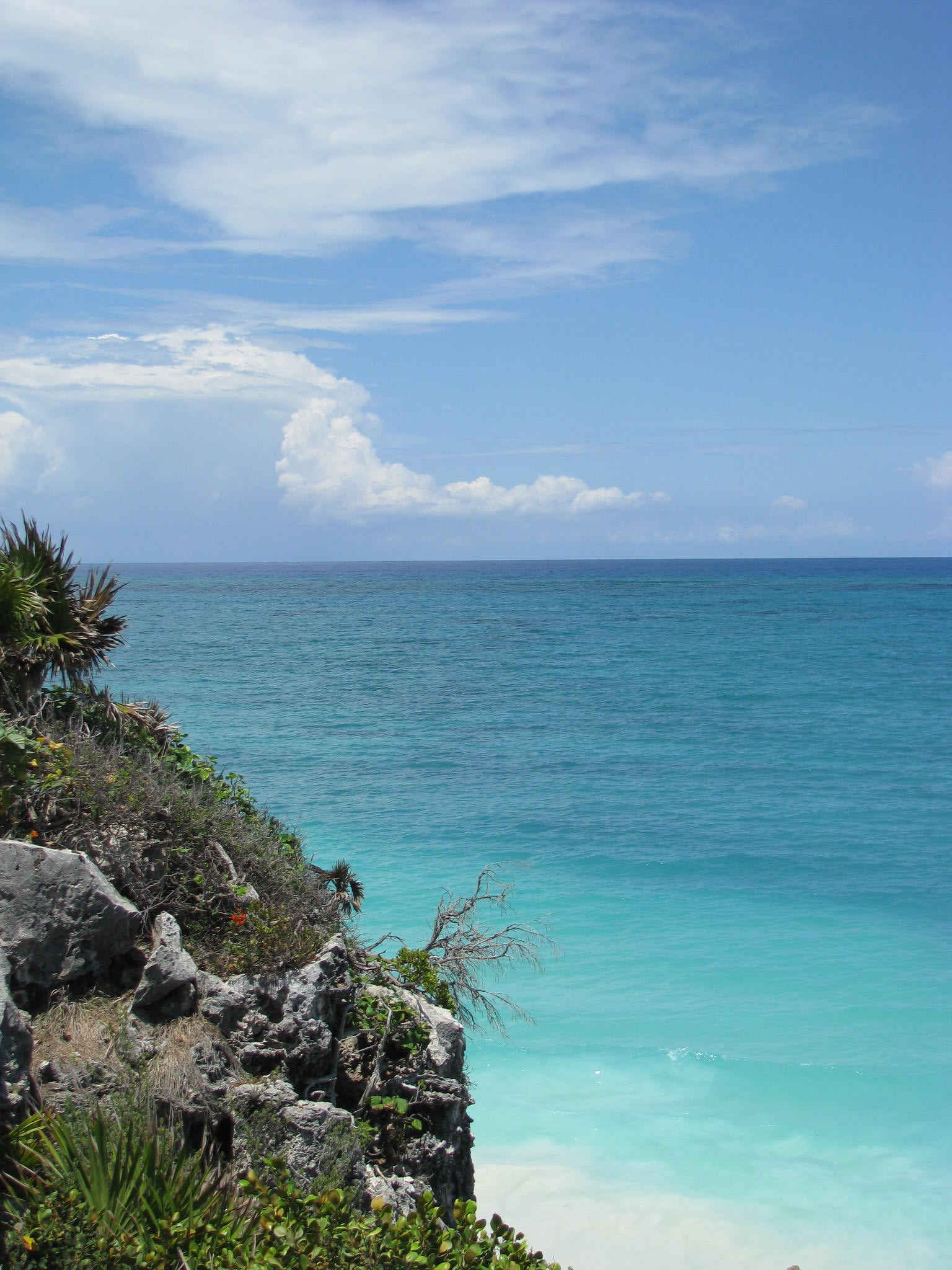 turquoise colored, horizon, yucatan, mexican, mexico, summer, horizon over water, scenics, sea, riviera, nature, tulum, day, rock, travel, beauty in nature, Phone HD Wallpaper