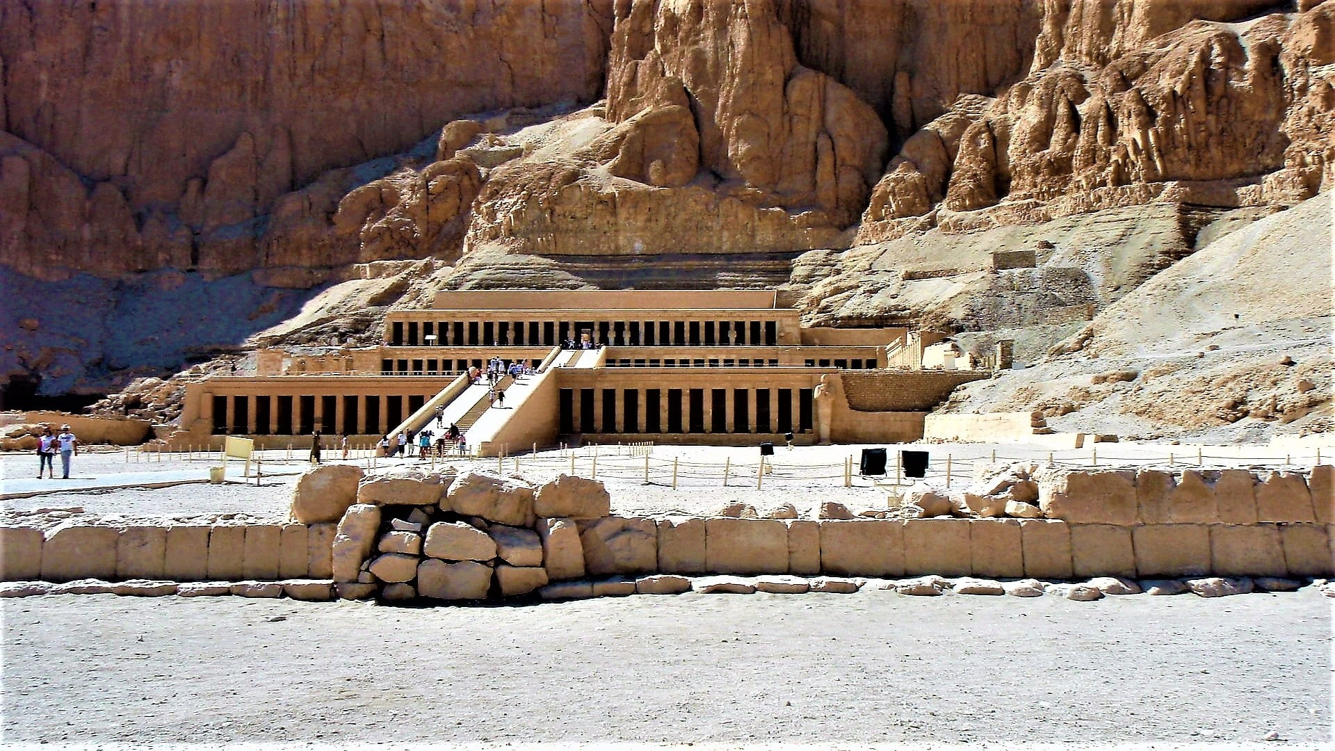 mountain, the past, Luxor, day, snow, ancient, nature, Hatshepsut, archaeology, architecture, Temple, tourism, outdoors, travel destinations, built structure, HD Wallpaper
