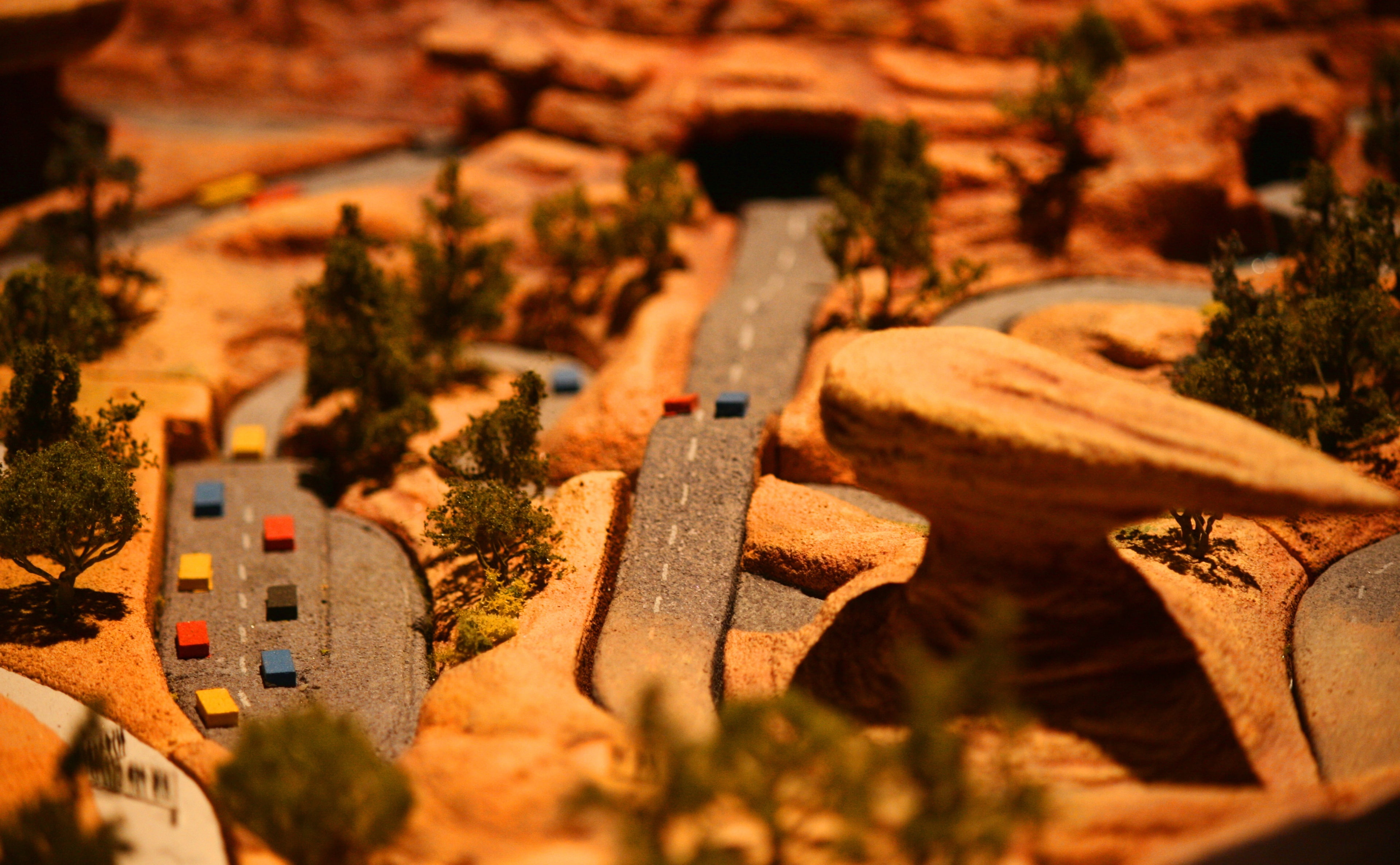 grave, road, outdoors, travel, sunlight, high angle view, springs, racers, diorama, miniature, the past, gray, tree, selective focus, built structure, tourism, HD Wallpaper