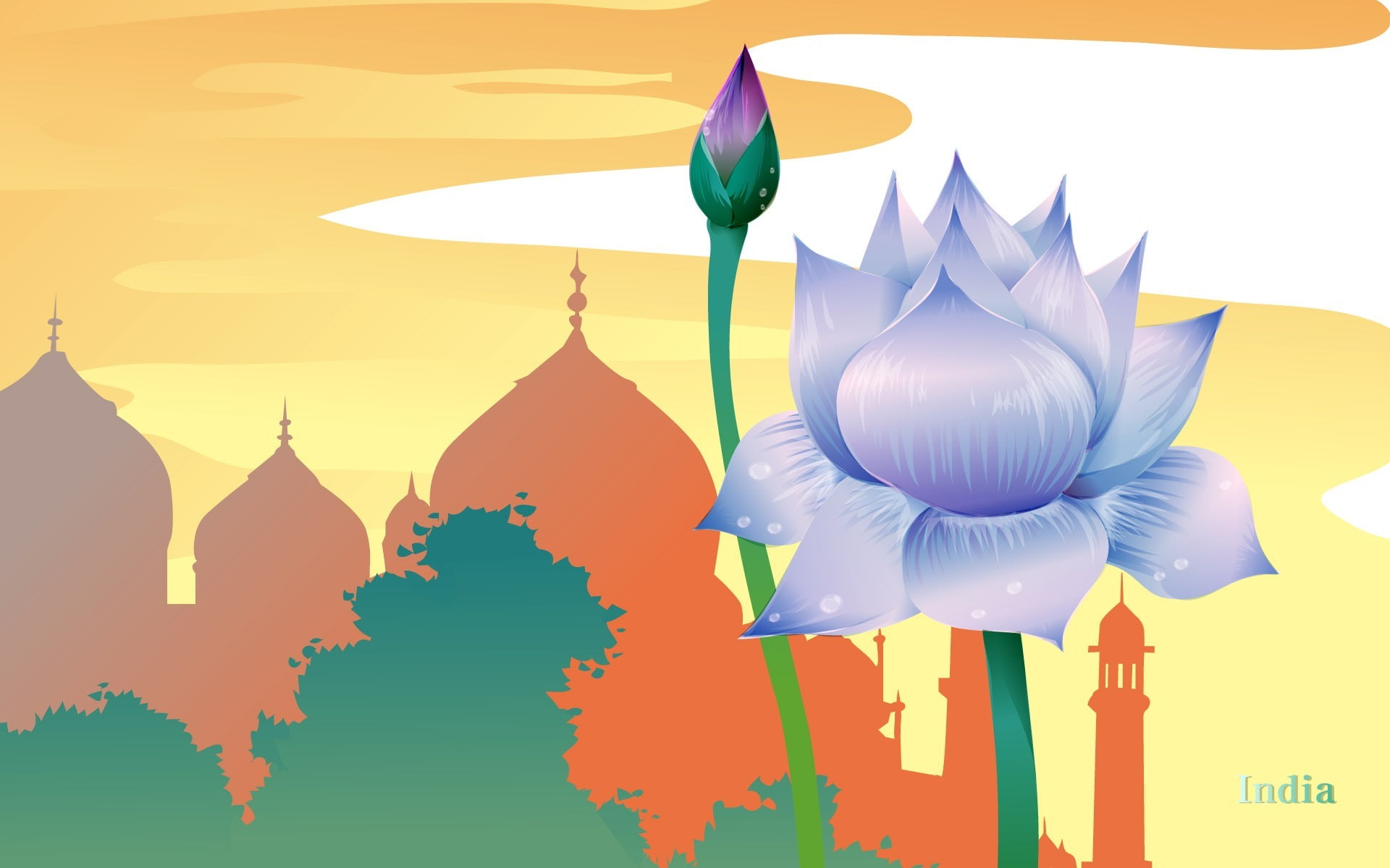 temple, 1080P, the state, India, flower, tourism, travel, country, Lotus, HD Wallpaper