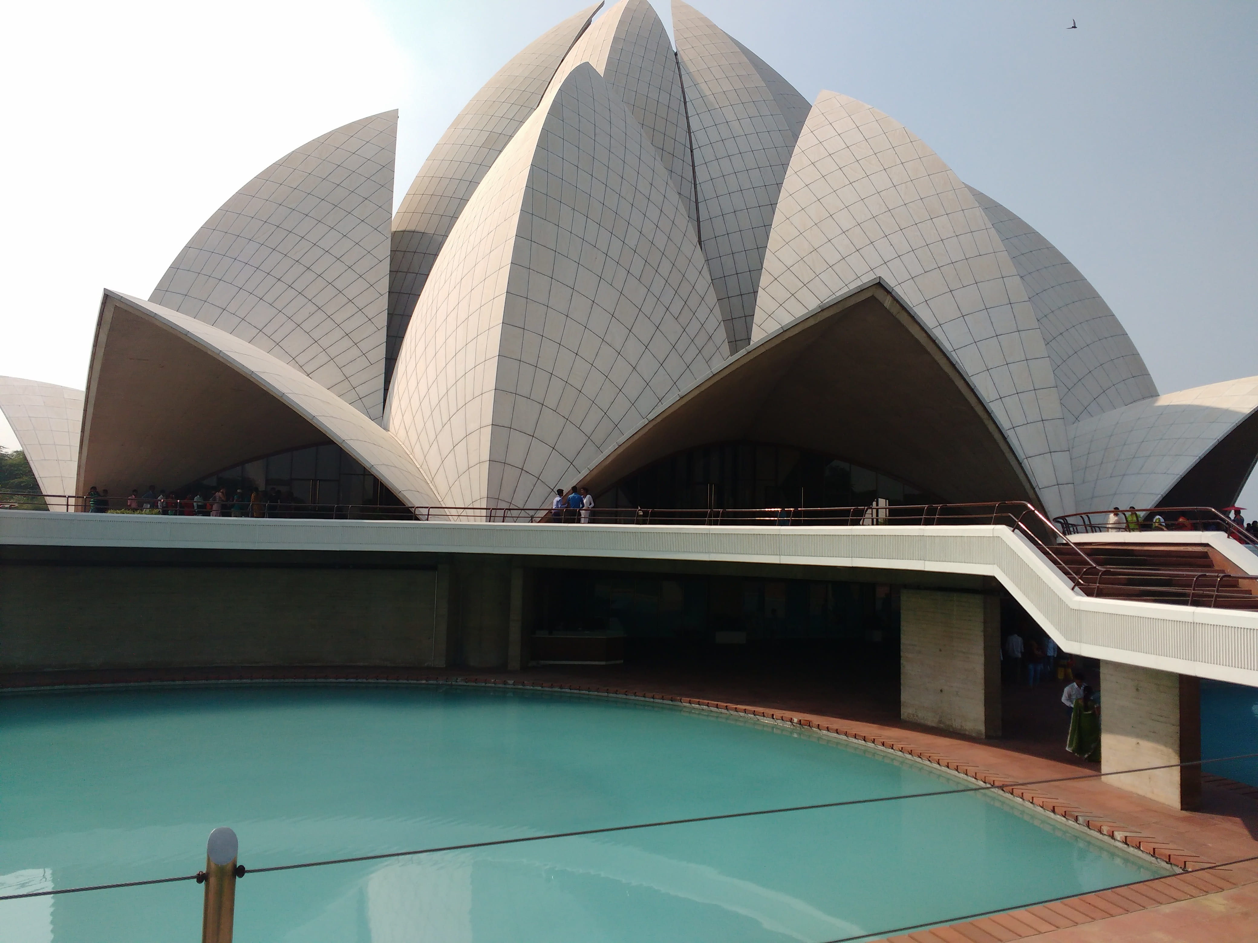 tourism, city, lotus temple, travel, reflection, built structure, 4K, modern, outdoors, no people, nature, arts culture and entertainment, water, travel destinations, HD Wallpaper