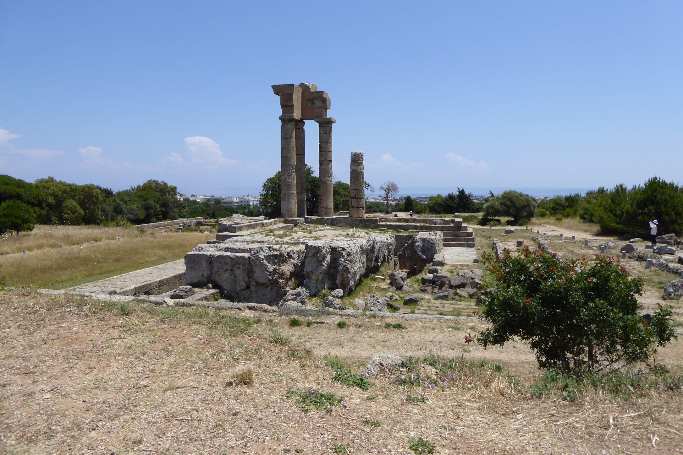 no people, old ruin, built structure, archaeology, outdoors, plant, ruined, abandoned, Rhodes, architecture, Columns, Temple, travel, day, 1080P, ancient, HD Wallpaper