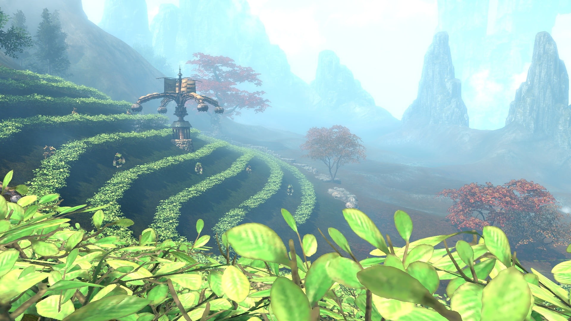rainforest, mountain, scenics - nature, plant, green, adventure, Blade and Soul, sunlight, day, nature, 1080P, growth, green color, plant part, group of people, HD Wallpaper