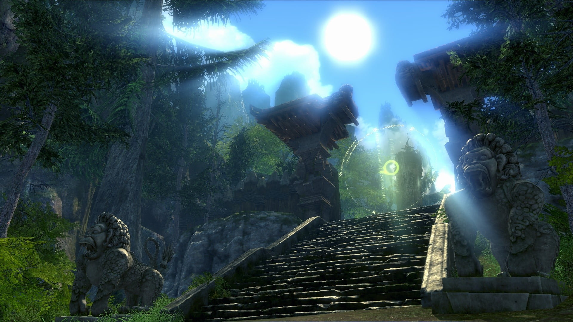 sunlight, plant, Blade and Soul, architecture, low angle view, history, the past, built structure, brown, sculpture, nature, sunbeam, PC gaming, ancient, HD Wallpaper