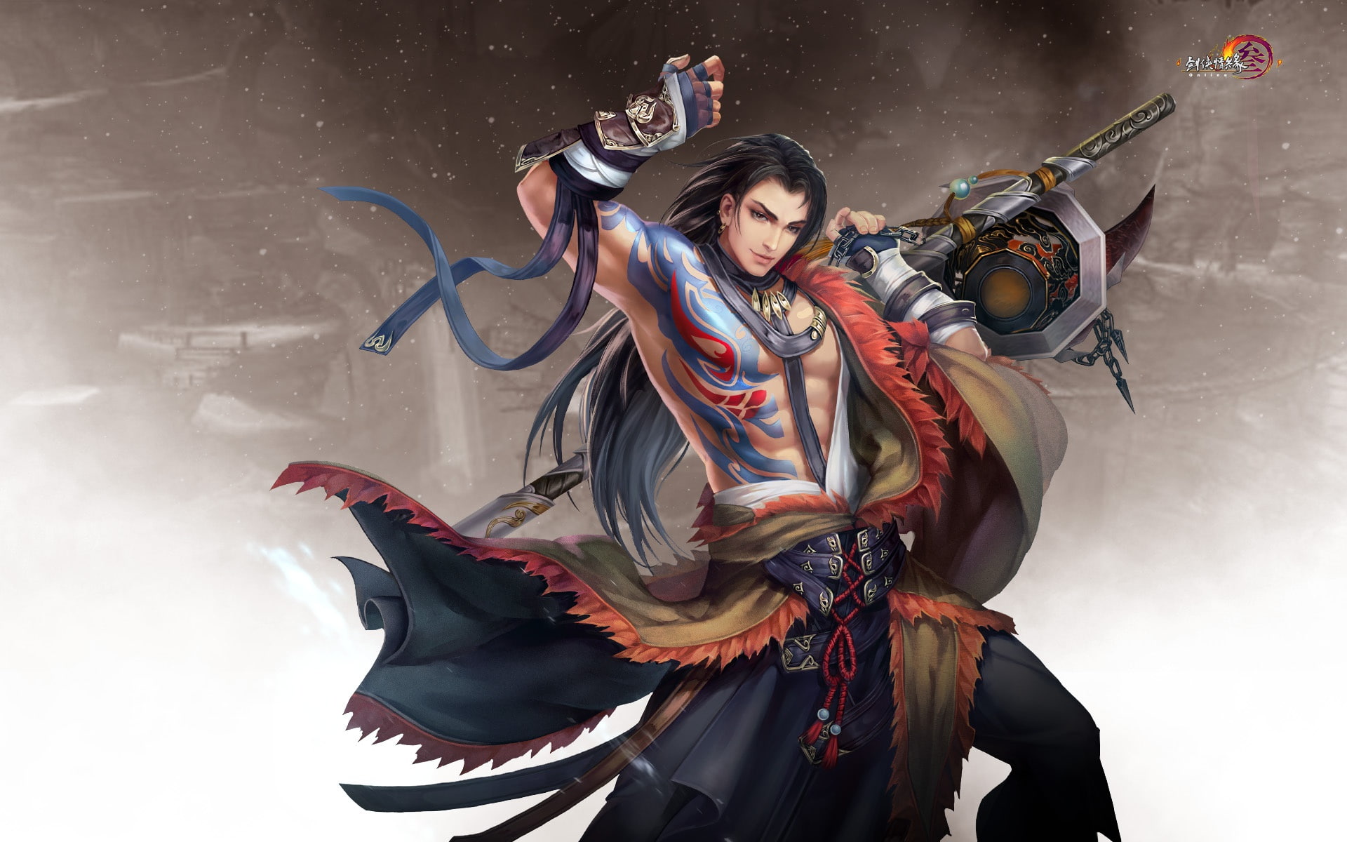 Gian Vang, the game, art, Twilight mountain fly bird °, Tibetan sword, 1080P, HD Wallpaper