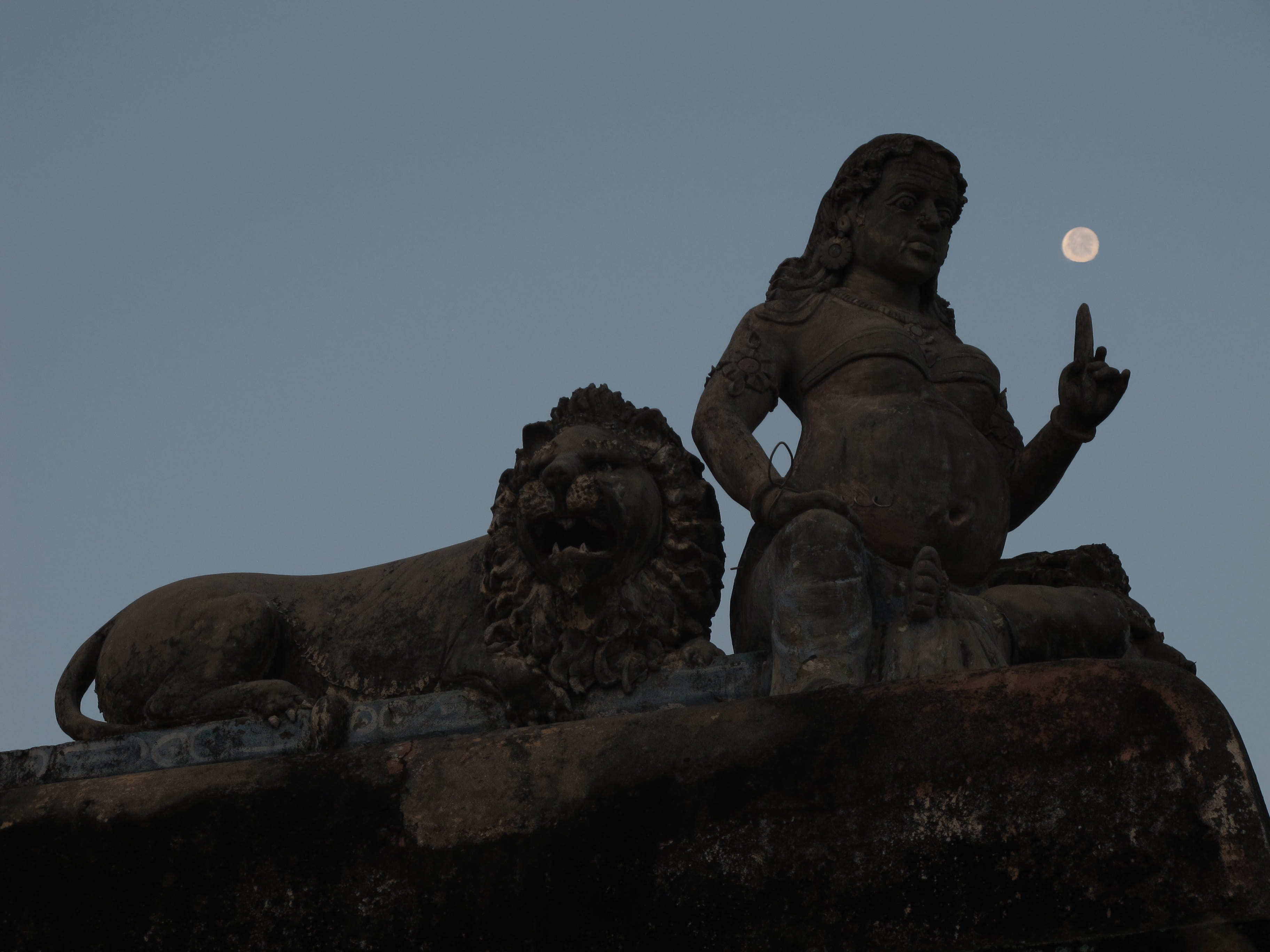 art, clear sky, human representation, solid, hinduism, buddha, 2K, male likeness, low angle view, history, spirituality, sky, Statue, representation, creativity, HD Wallpaper