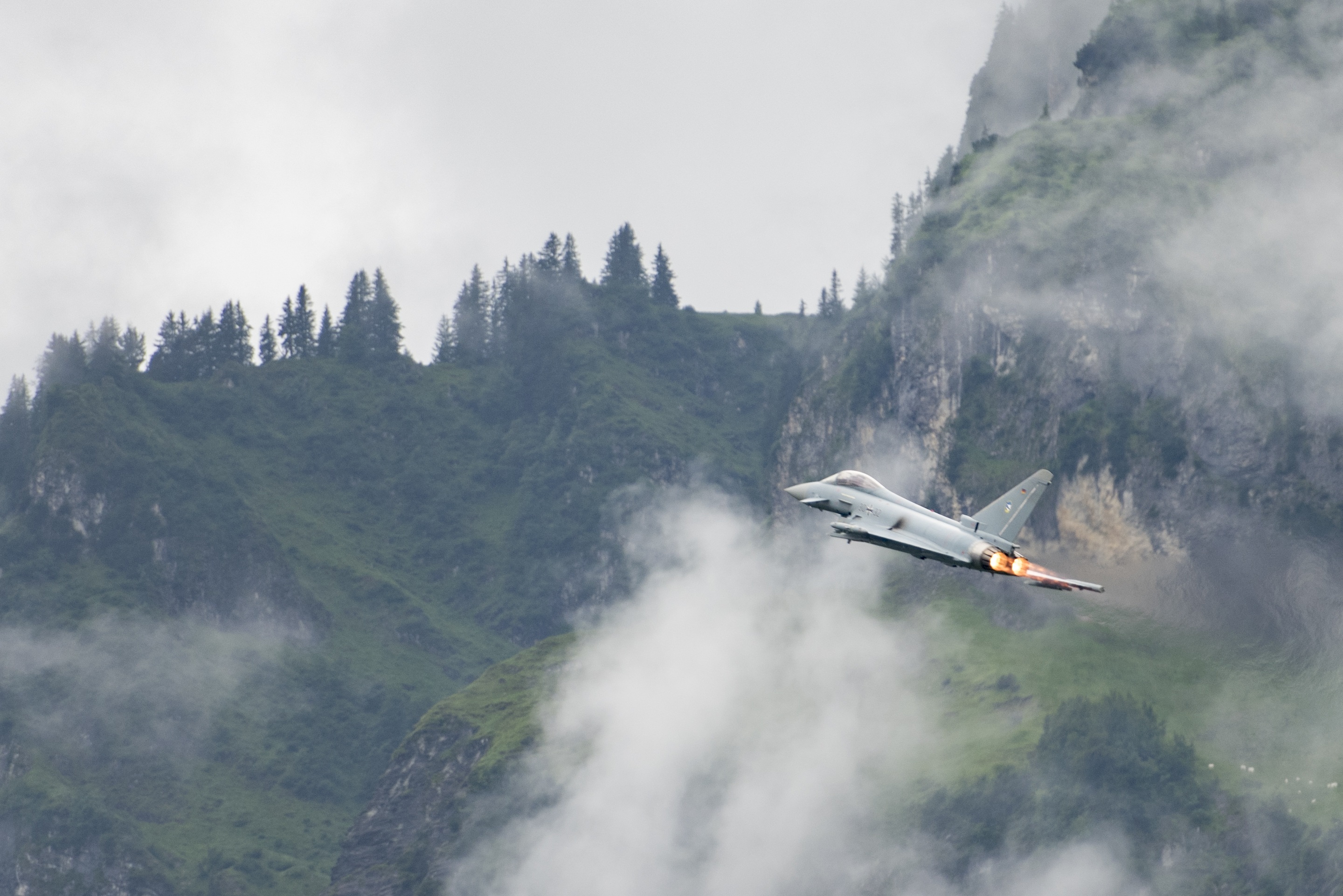 mode of transportation, scenics - nature, air vehicle, eurofighter typhoon, canton of glarus, motion, airpower, plant, fighter aircraft, outdoors, mollis, HD Wallpaper