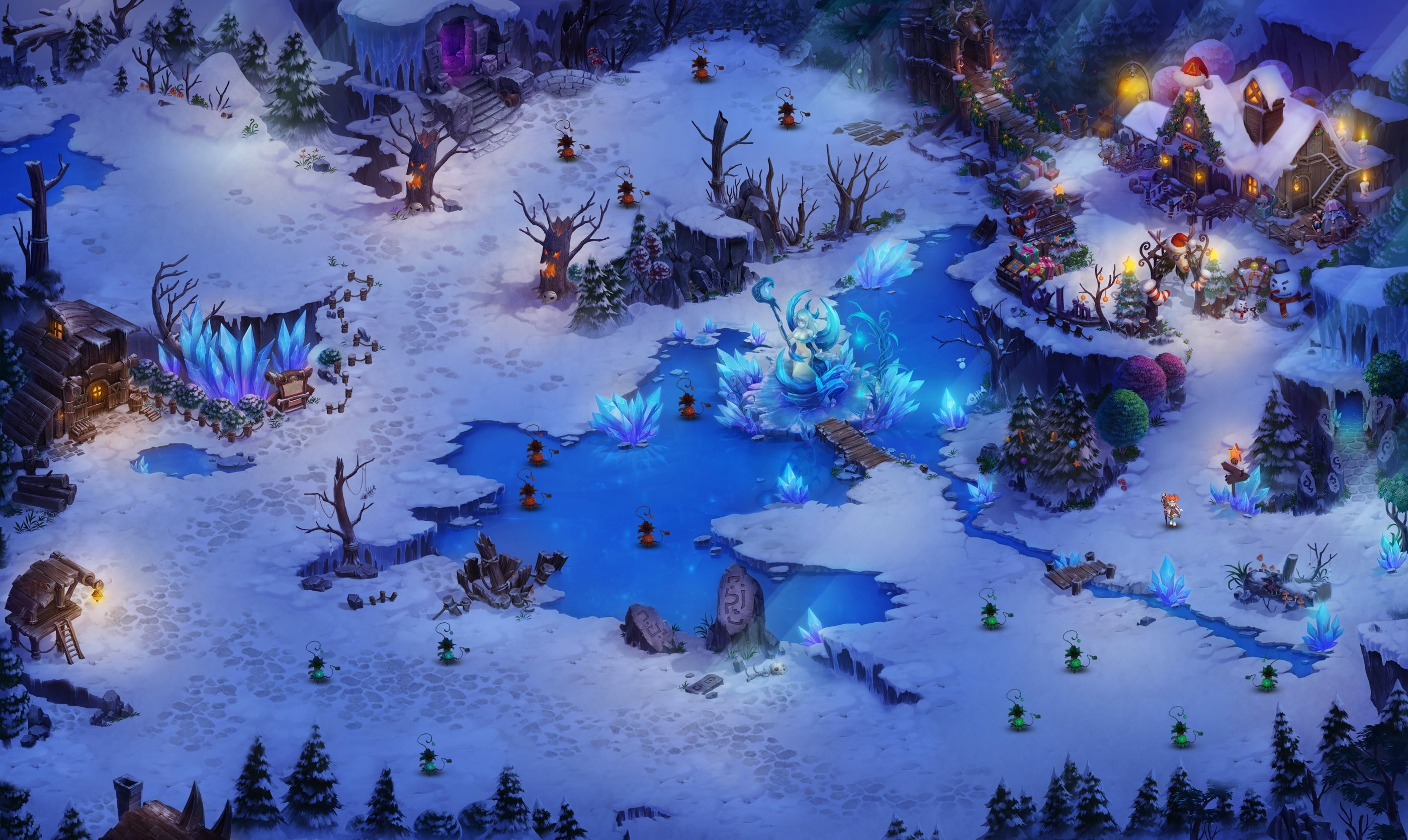 winter, Halloween, a star story, China, 2K, art, New year, holiday, the game, Christmas, location, pumpkin, HD Wallpaper