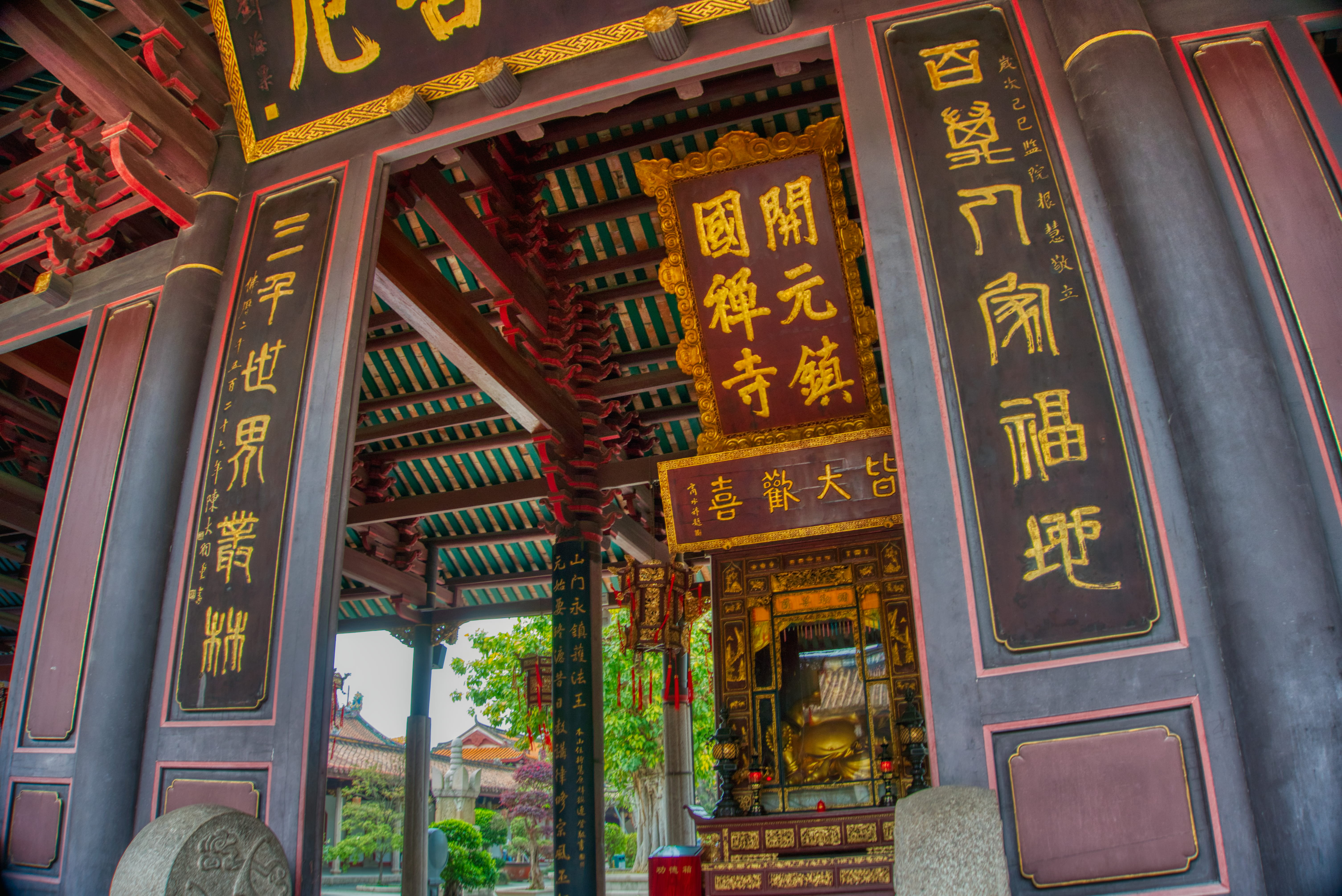 script, monastery, shrine, text, temple, no people, place of worship, worship, monk, altar, spirituality, pillar, pagoda, housing, indoors, 5K, building, HD Wallpaper