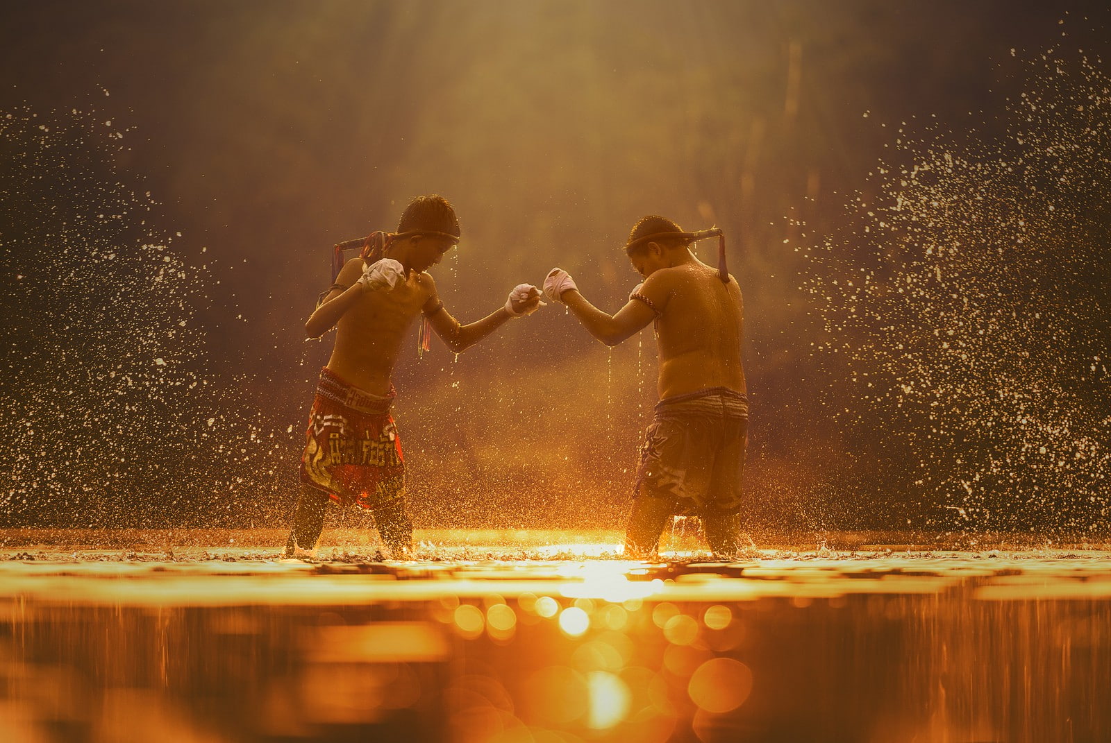 boxing, sunlight, 720P, water, Thailand, children, HD Wallpaper