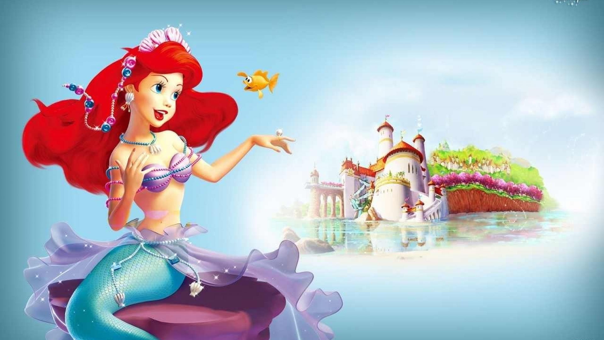 animation, ariel, little, 1080P, 1littlemermaid, adventure, mermaid, cartoon, disney, princess, family, fantasy, HD Wallpaper
