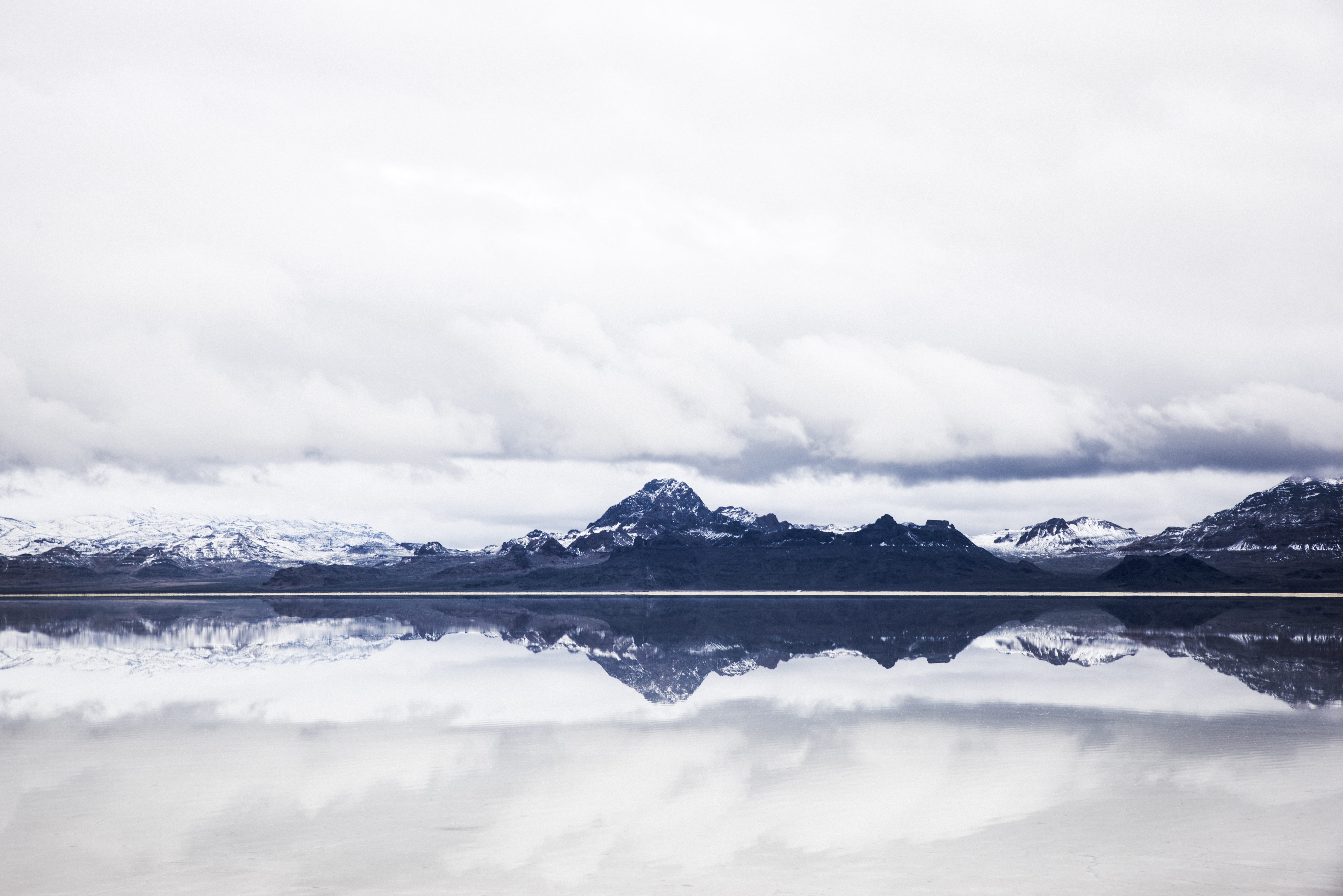 non-urban scene, scenics - nature, mirror, white, sky, nature, clouds, tranquility, lake, cold temperature, environment, mountain, water, beauty in nature, HD Wallpaper