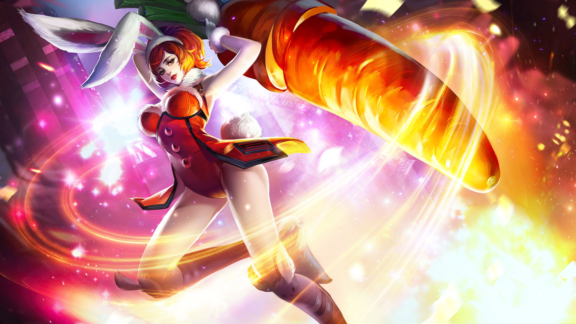hd, rabbit, 1080P, king, ears, glory, red, mulan, clothes, beautiful, HD Wallpaper