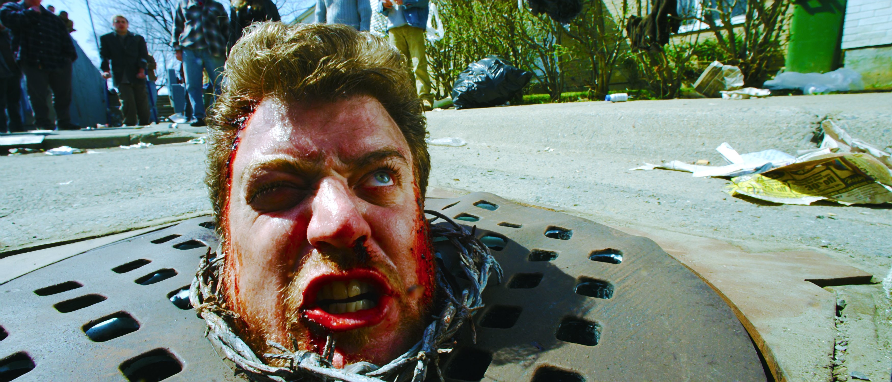 shotgun, horror, thriller, dark, action, comedy, 2K, blood, hobo, HD Wallpaper