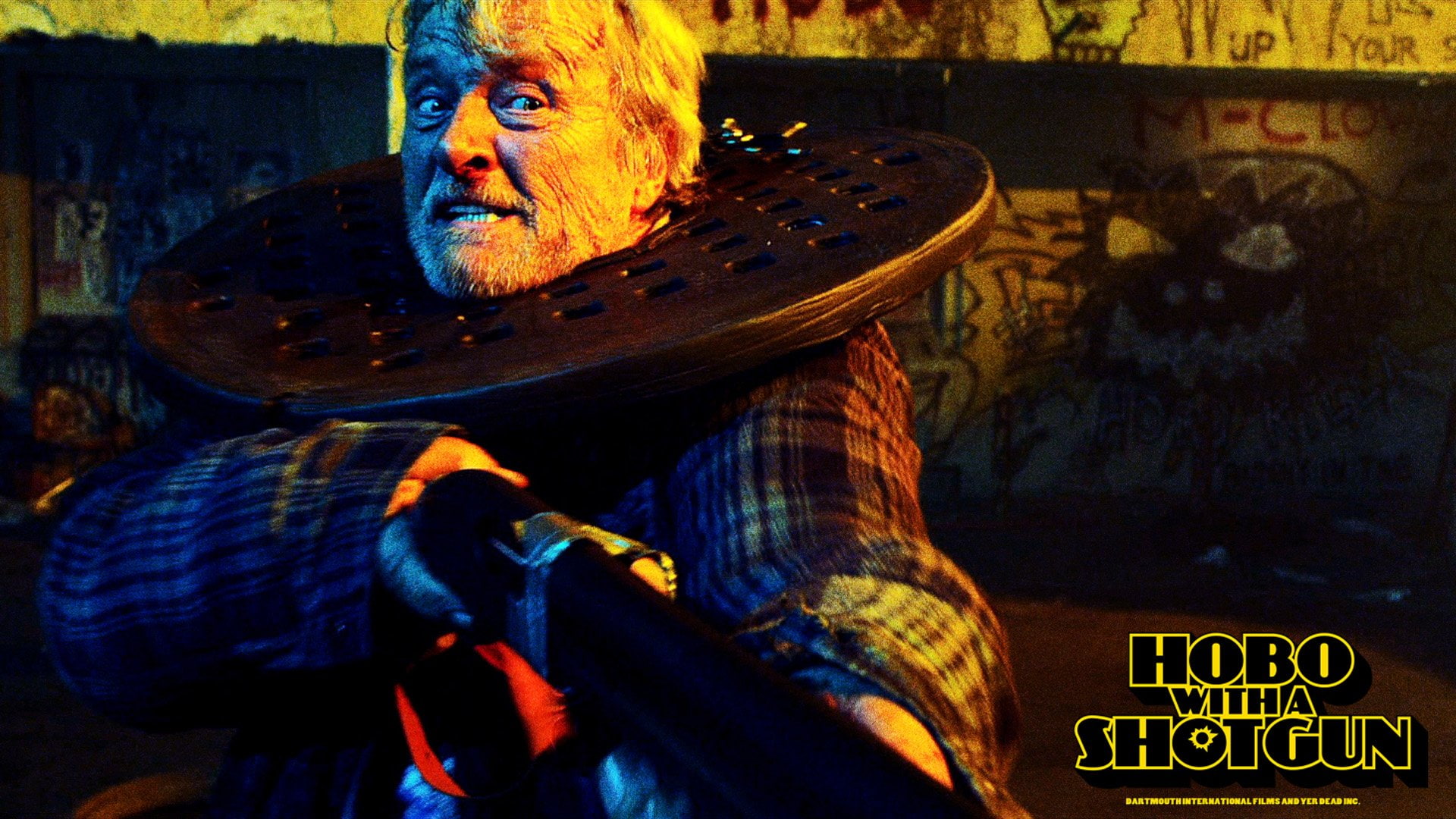 action, poster, dark, thriller, hobo, comedy, shotgun, 1080P, HD Wallpaper