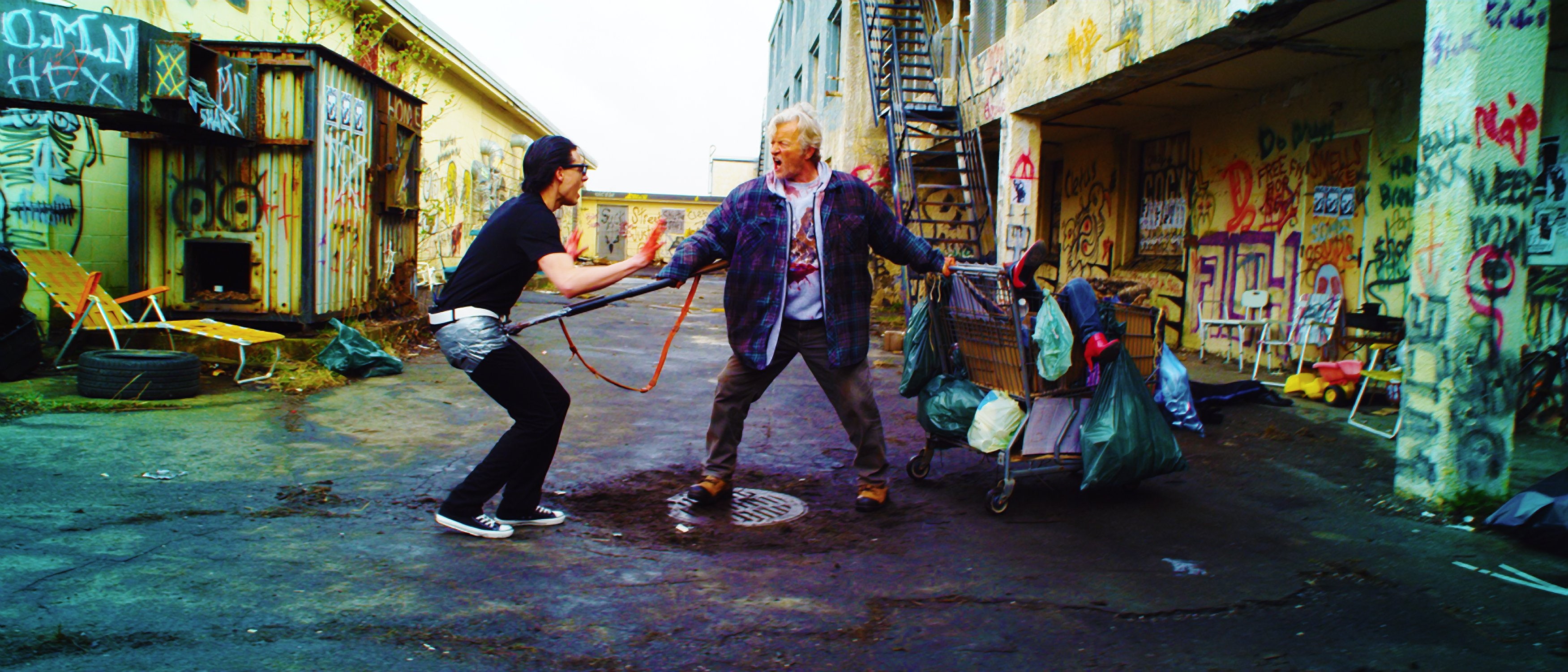 thriller, action, 2K, dark, blood, comedy, hobo, shotgun, HD Wallpaper