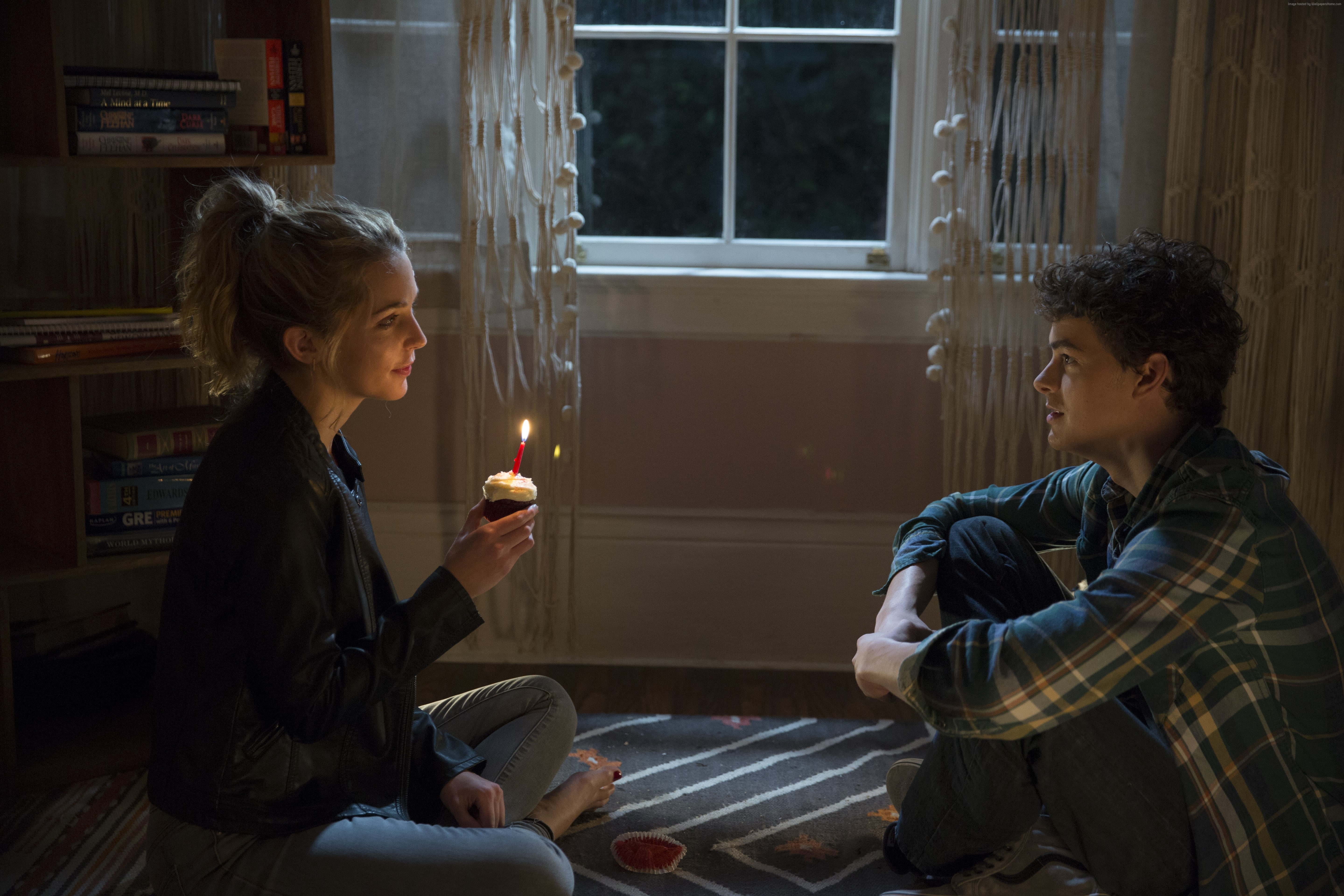 two people, indoors, sitting, young adult, women, 5k, positive emotion, flame, casual clothing, togetherness, candle, lifestyles, Israel Broussard, Happy Death Day, HD Wallpaper