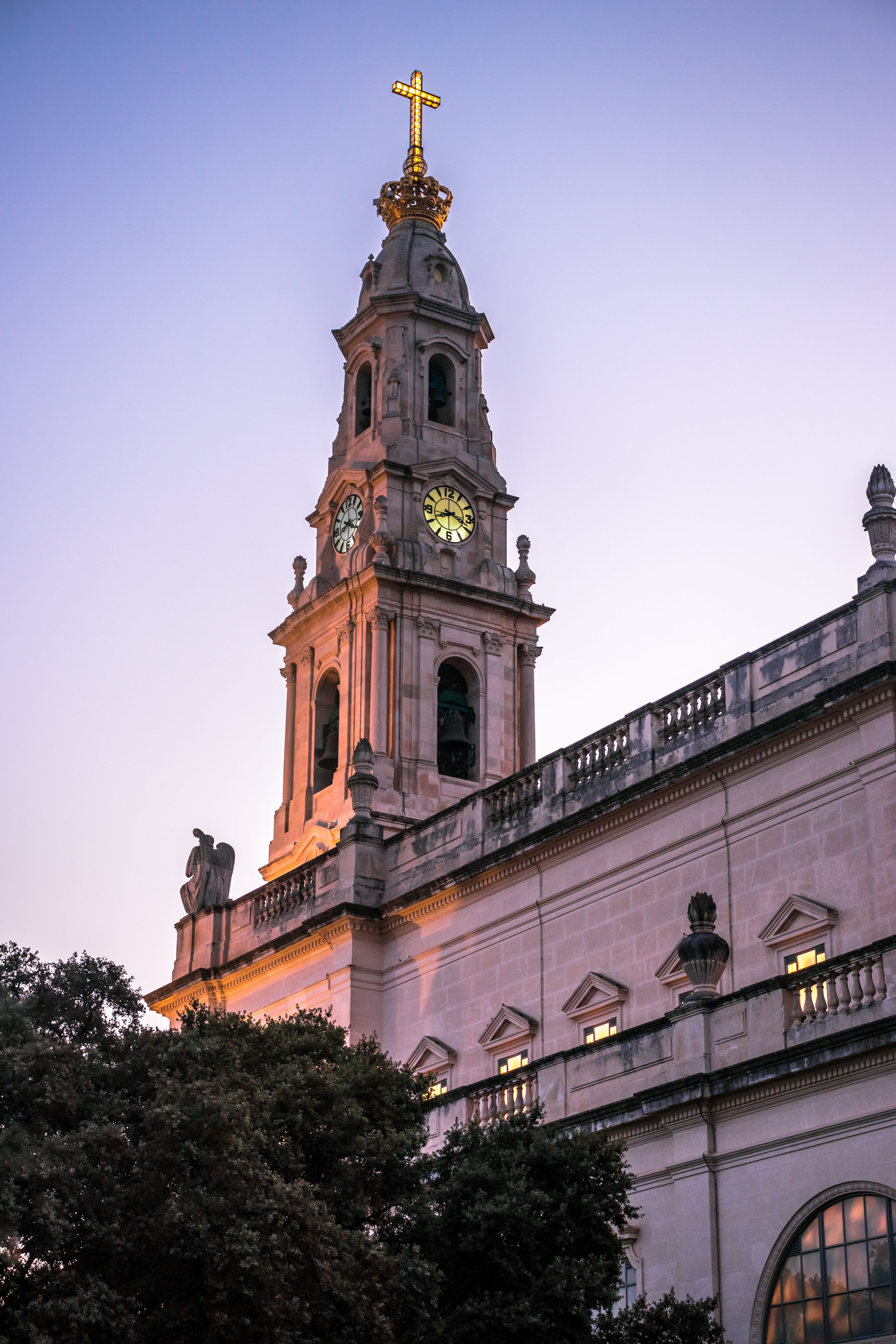 architecture, church, spirituality, catholic, 5K, built structure, clock tower, hdr, belief, sanctuary, clock, nature, christ, outdoors, sky, portugal, Phone HD Wallpaper