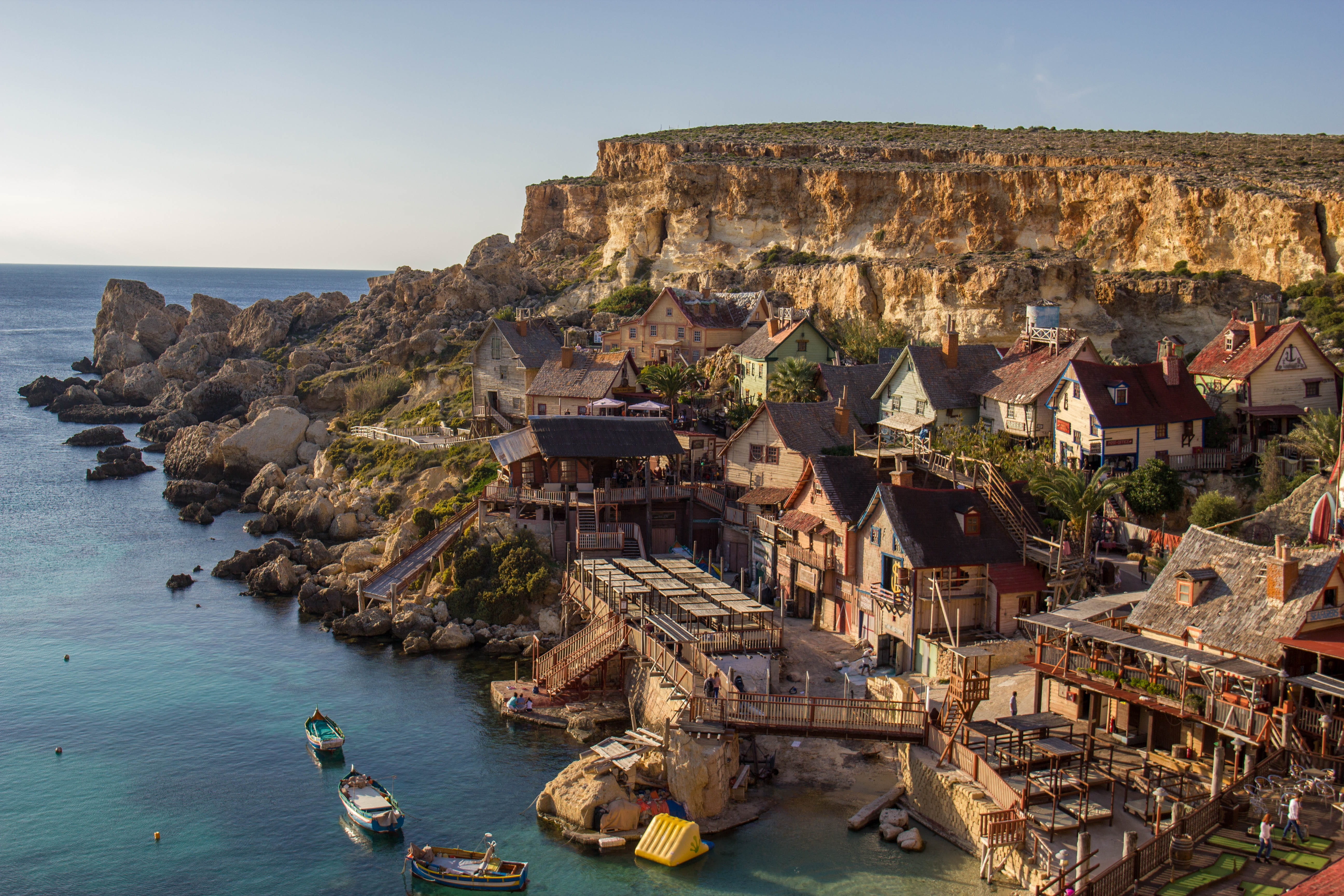 solid, transportation, rock - object, village, travel, famous, sunny, beach, maltese, mode of transportation, malta, tourism, bay, water, building exterior, HD Wallpaper