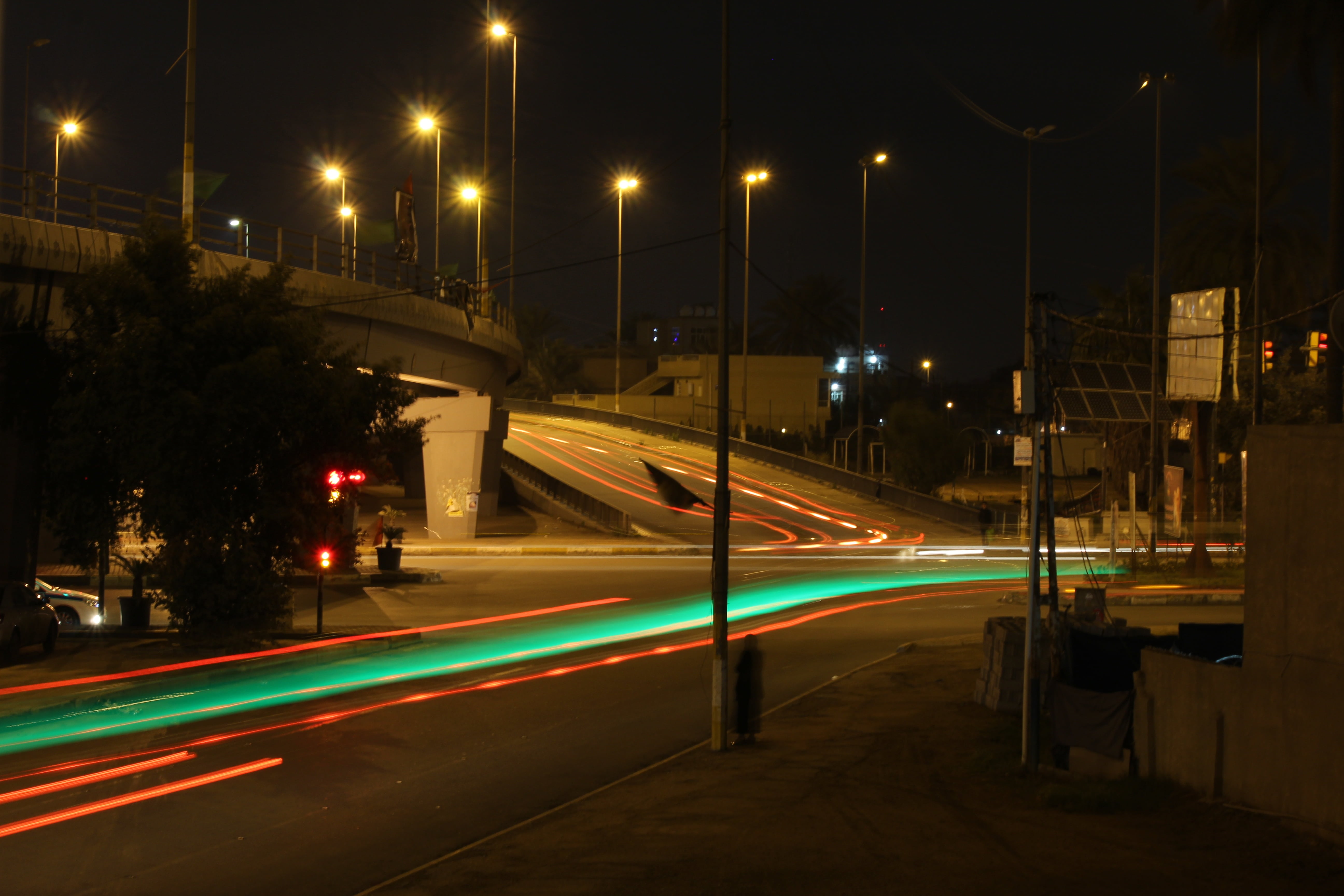 no people, vehicle light, street, motion, long exposure, lighting equipment, iraq, transportation, speed, blurred motion, life, light trail, 5K, building exterior, HD Wallpaper
