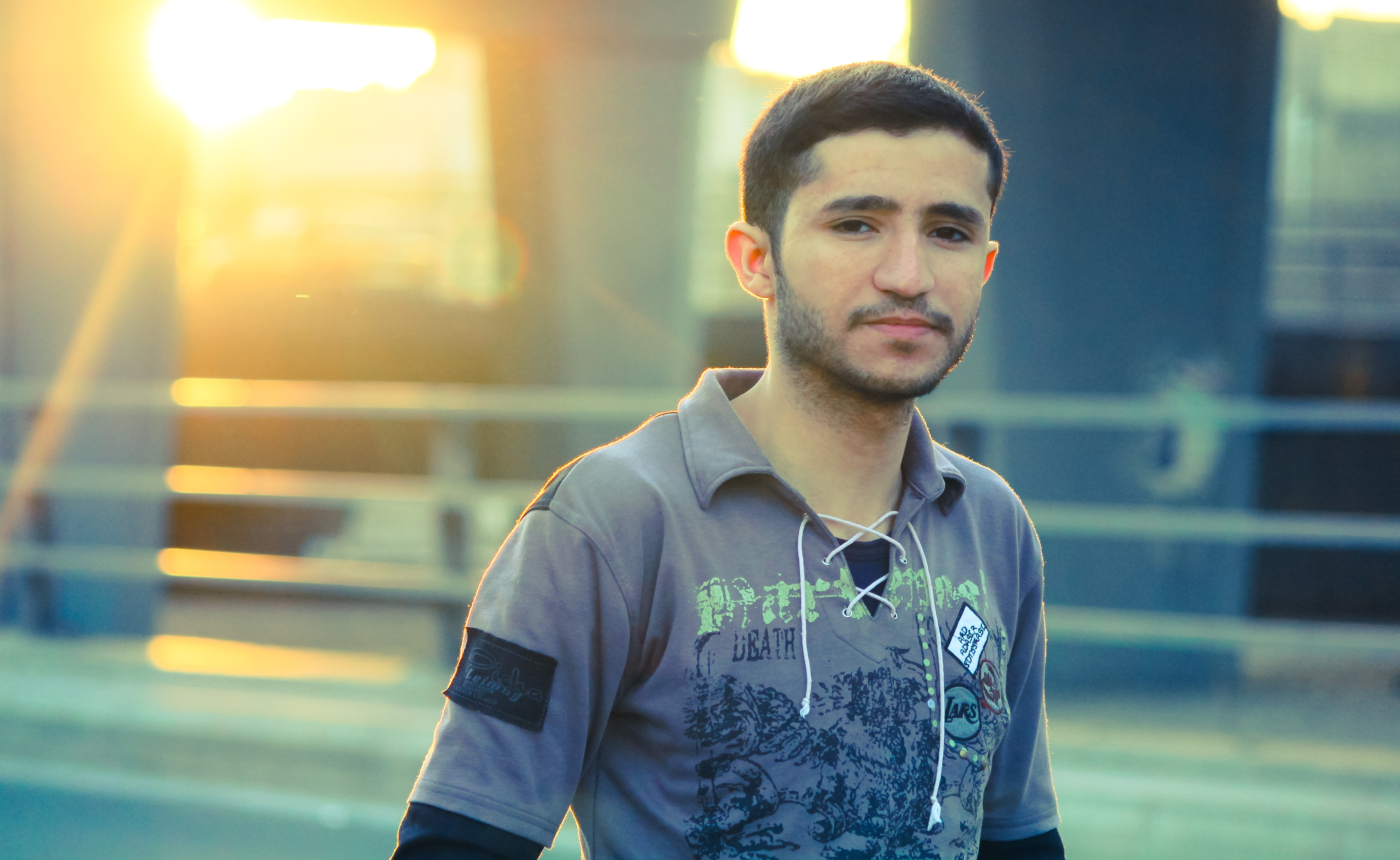 man, iraq, day, outdoors, outdoor, focus on foreground, 5K, polo, waist up, grey, portrait, confidence, standing, lifestyles, front view, shirt, lifestyle, HD Wallpaper