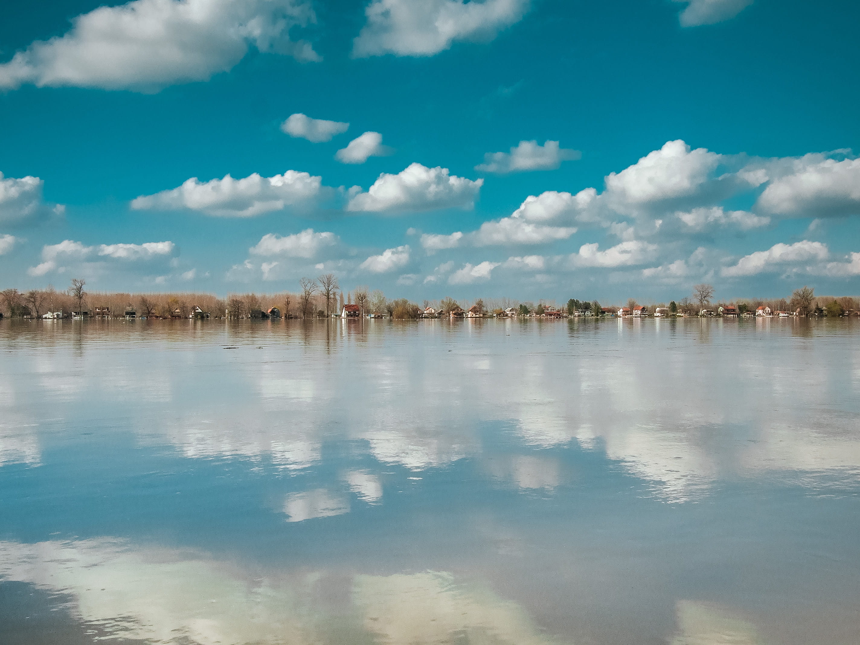 outdoors, danube, lake, scenics - nature, nature, idyllic, pancevo, tree, cloud - sky, waterfront, blue, no people, bela stena, sky, serbia, turquoise colored, HD Wallpaper