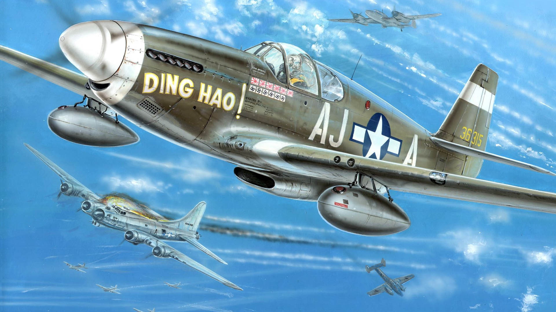 North American, UNITED STATES AIR FORCE, 1080P, during the Second world war, Mustang, long-range, P-51B, DING HAO!, American single-seat fighter, HD Wallpaper