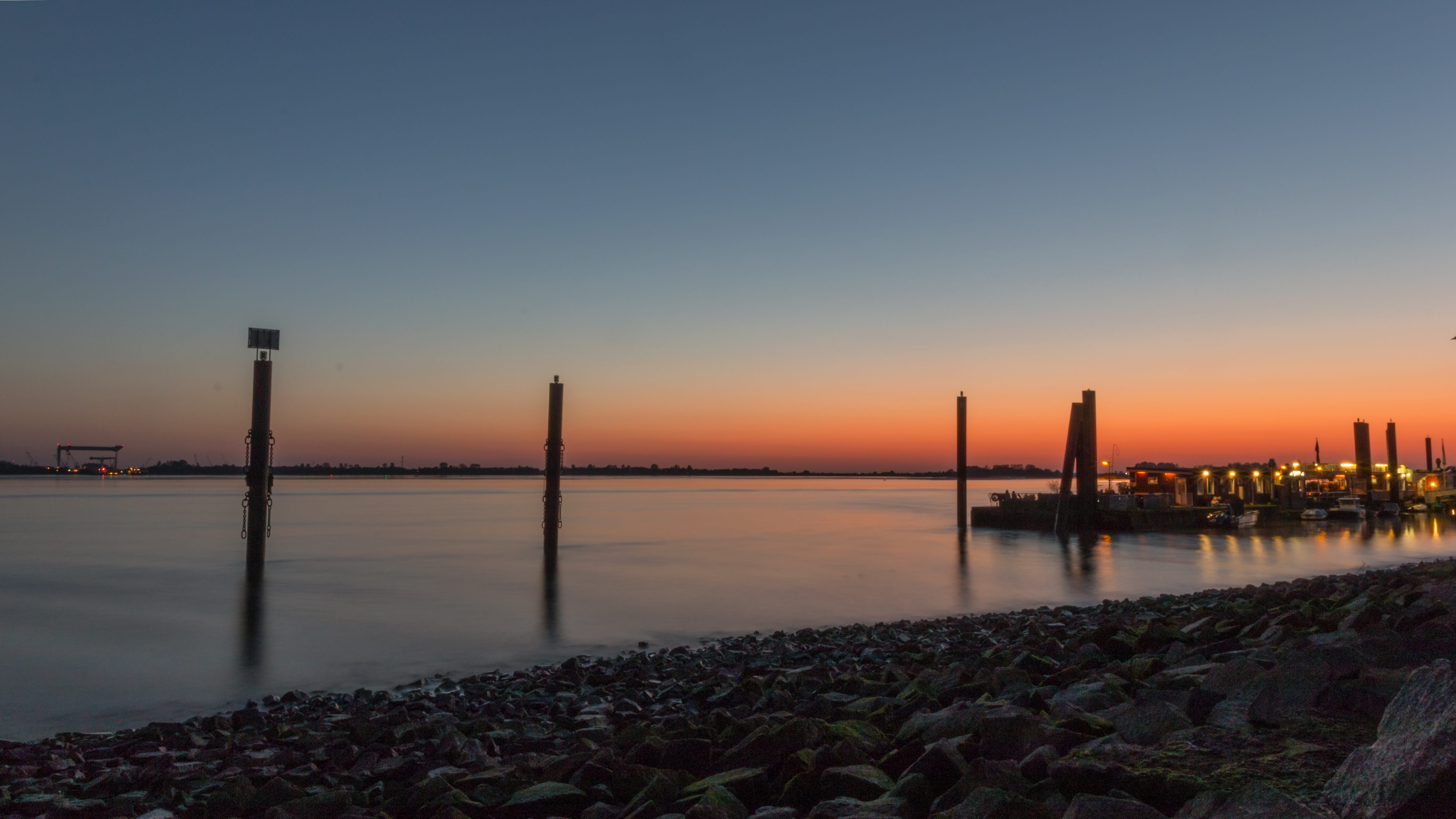 built structure, reflection, port, landscape, architecture, city, walk on the beach, sea, beach, mood, blankenese, nature, hamburg, scenics - nature, outdoors, HD Wallpaper