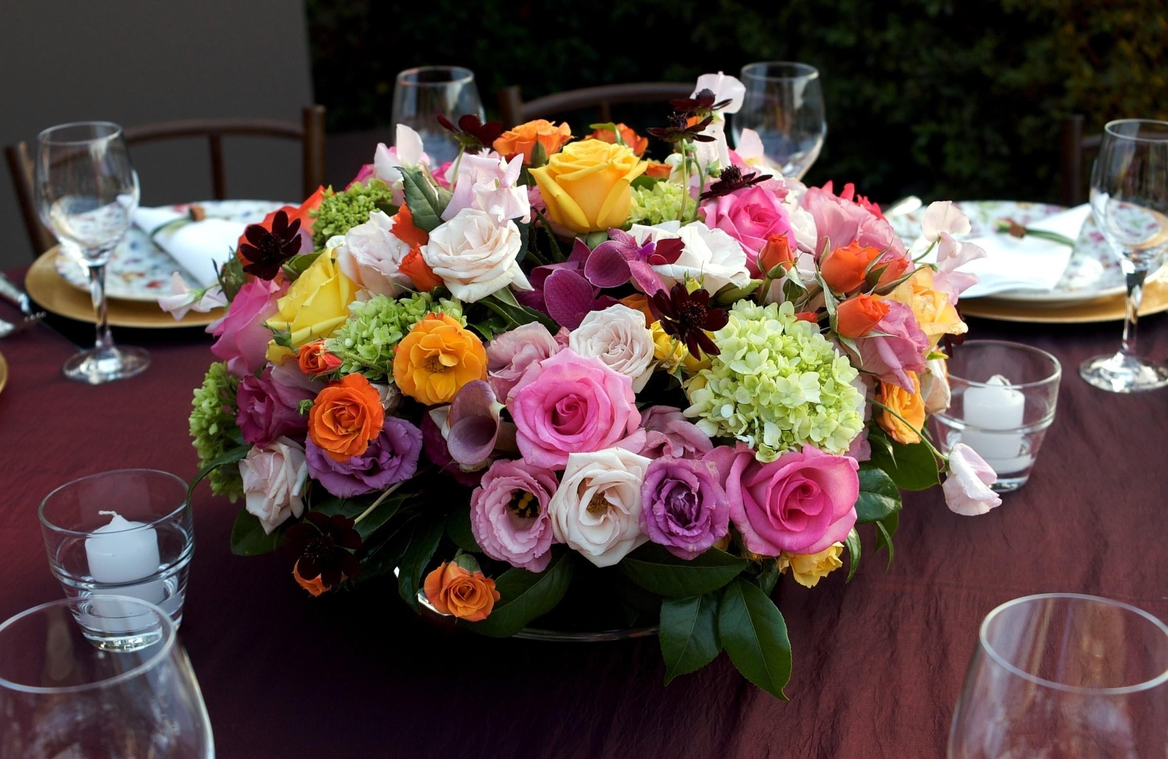 table, formalwear, dinner, nature, tableware, red, wedding, color, plant, romance, crockery, tablecloth, food and drink, 1080P, food, rose - Flower, setting, HD Wallpaper