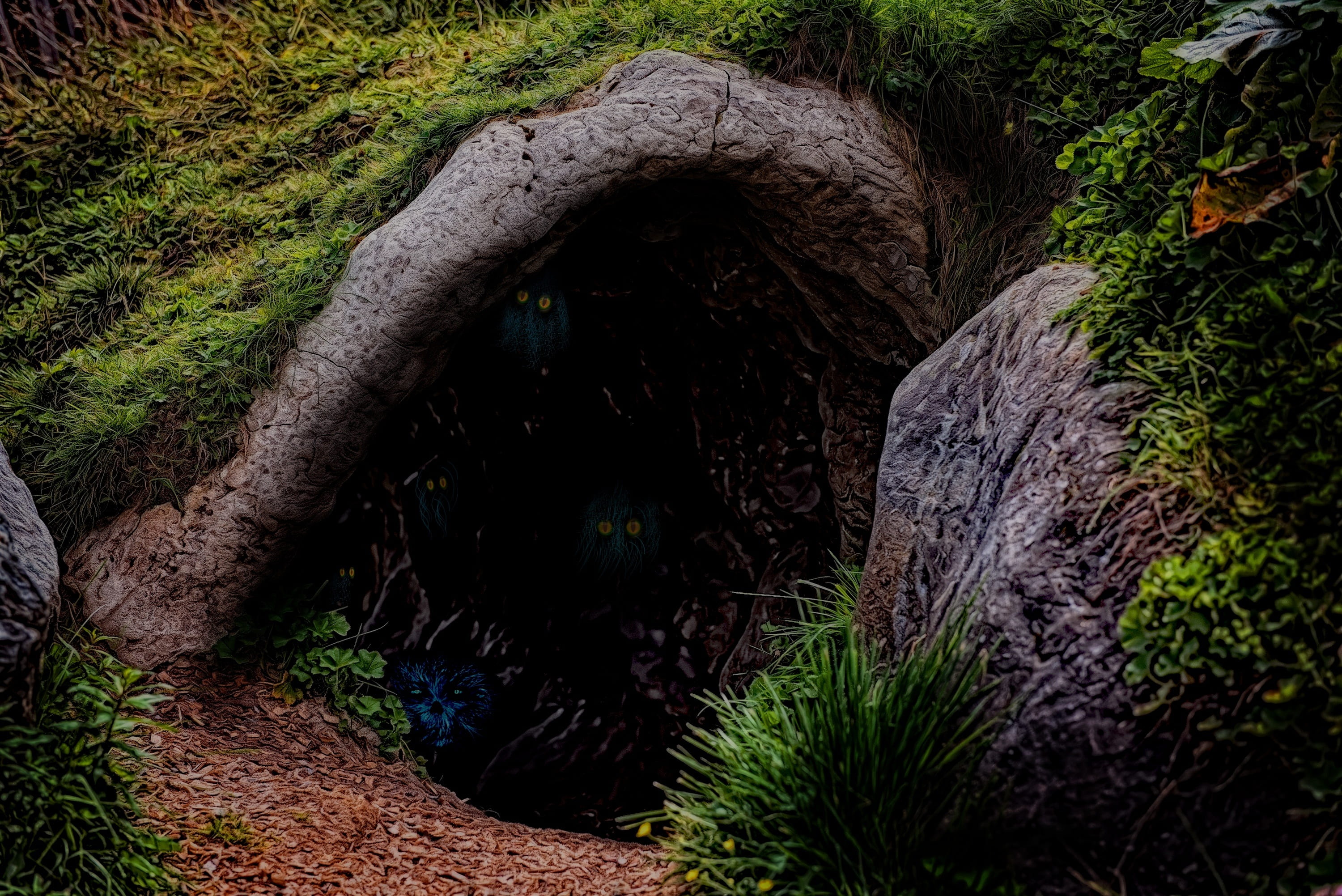 green color, myth, rock - object, rock, legend, wood, tranquility, fairytale, solid, inside, fantasy, creature, forest, outdoors, tree, day, growth, monsters, HD Wallpaper
