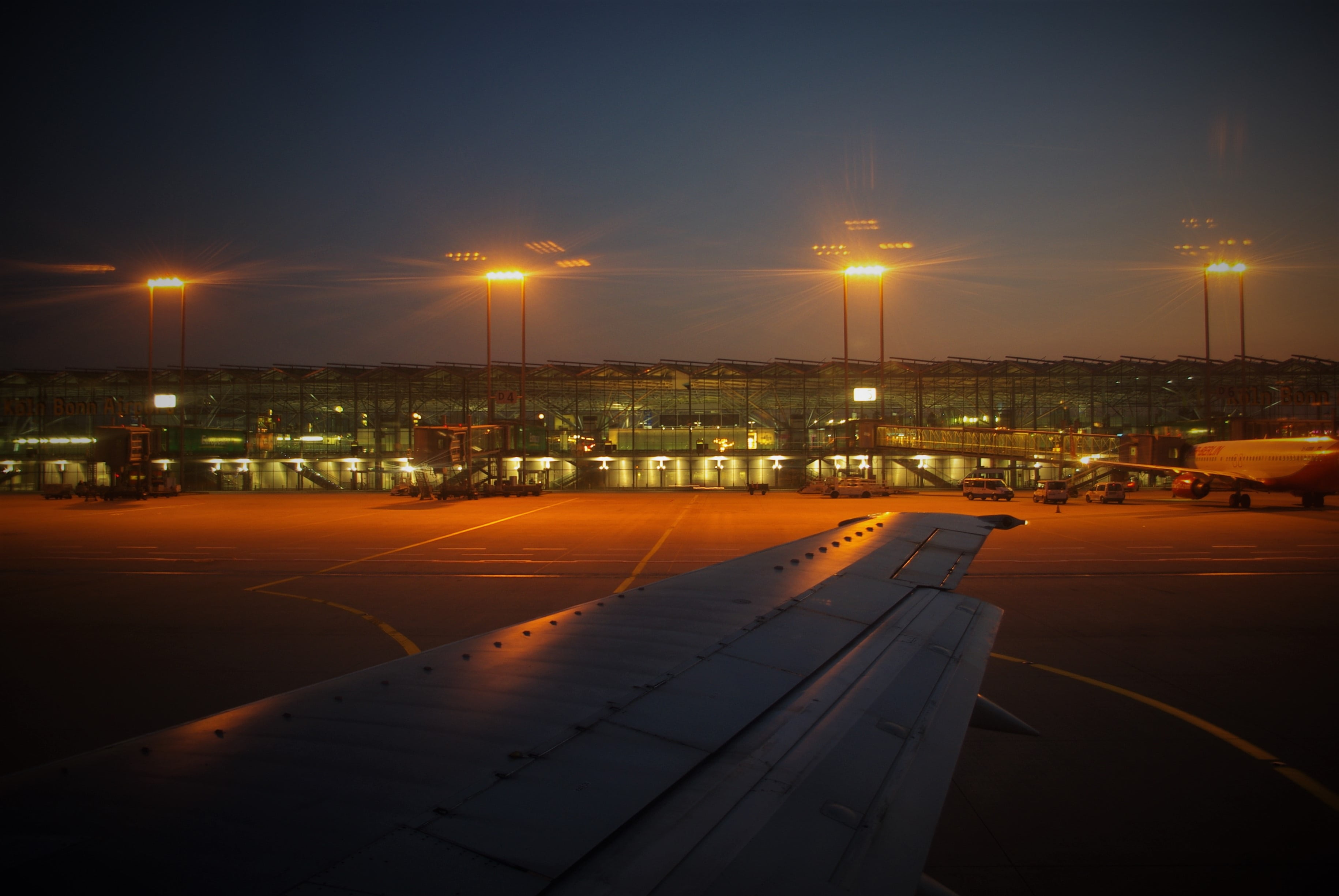 light, tower, no people, transportation, kölnbonn, start, nature, street, wing, night, photograph, lighting equipment, recording, airplane, sky, architecture, HD Wallpaper
