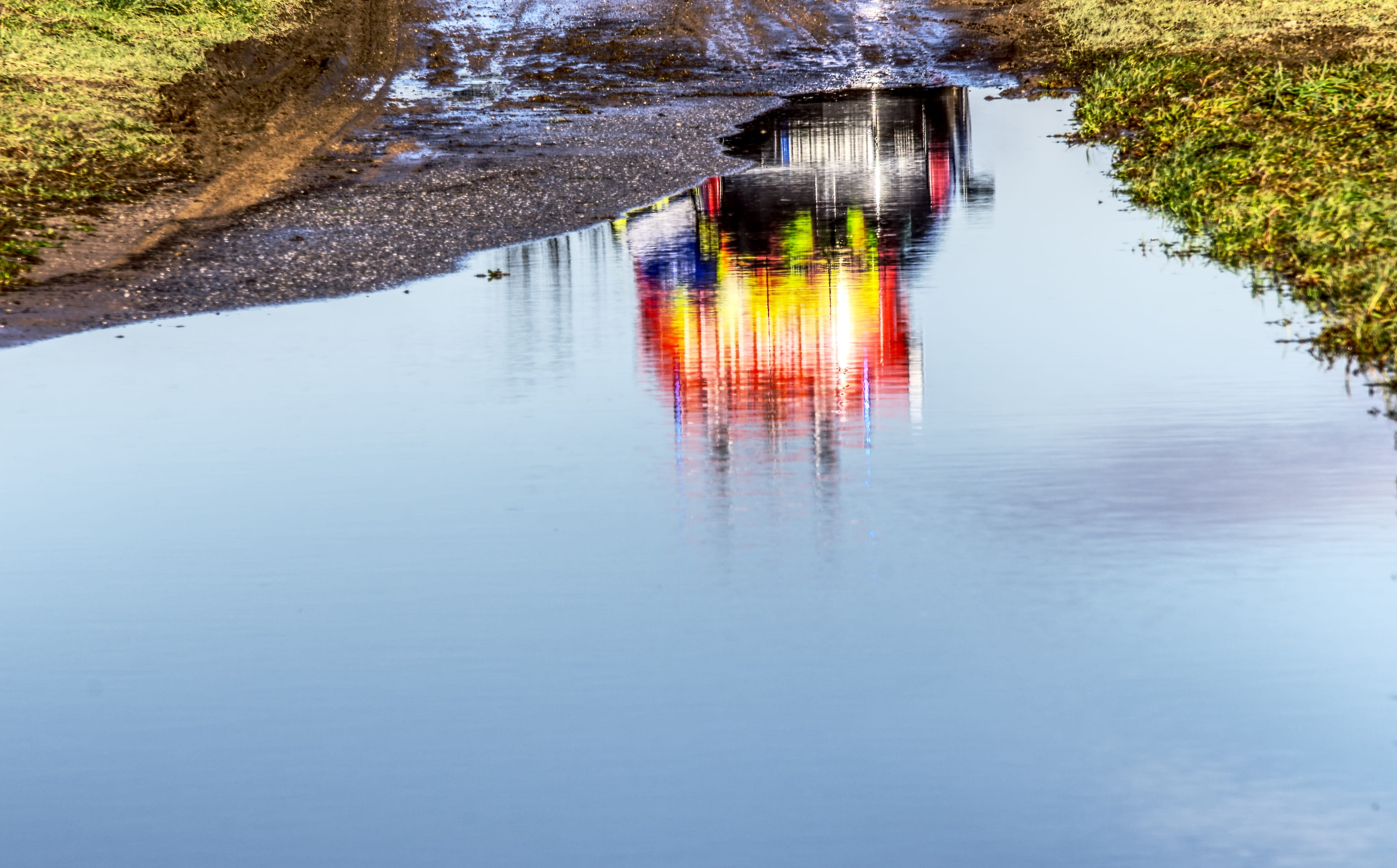 day, water, save, scenics - nature, idyllic, field, grass, waters, tree, rescue, high dynamic range, meadow, flooded, out, transportation, hdr, contrast, HD Wallpaper