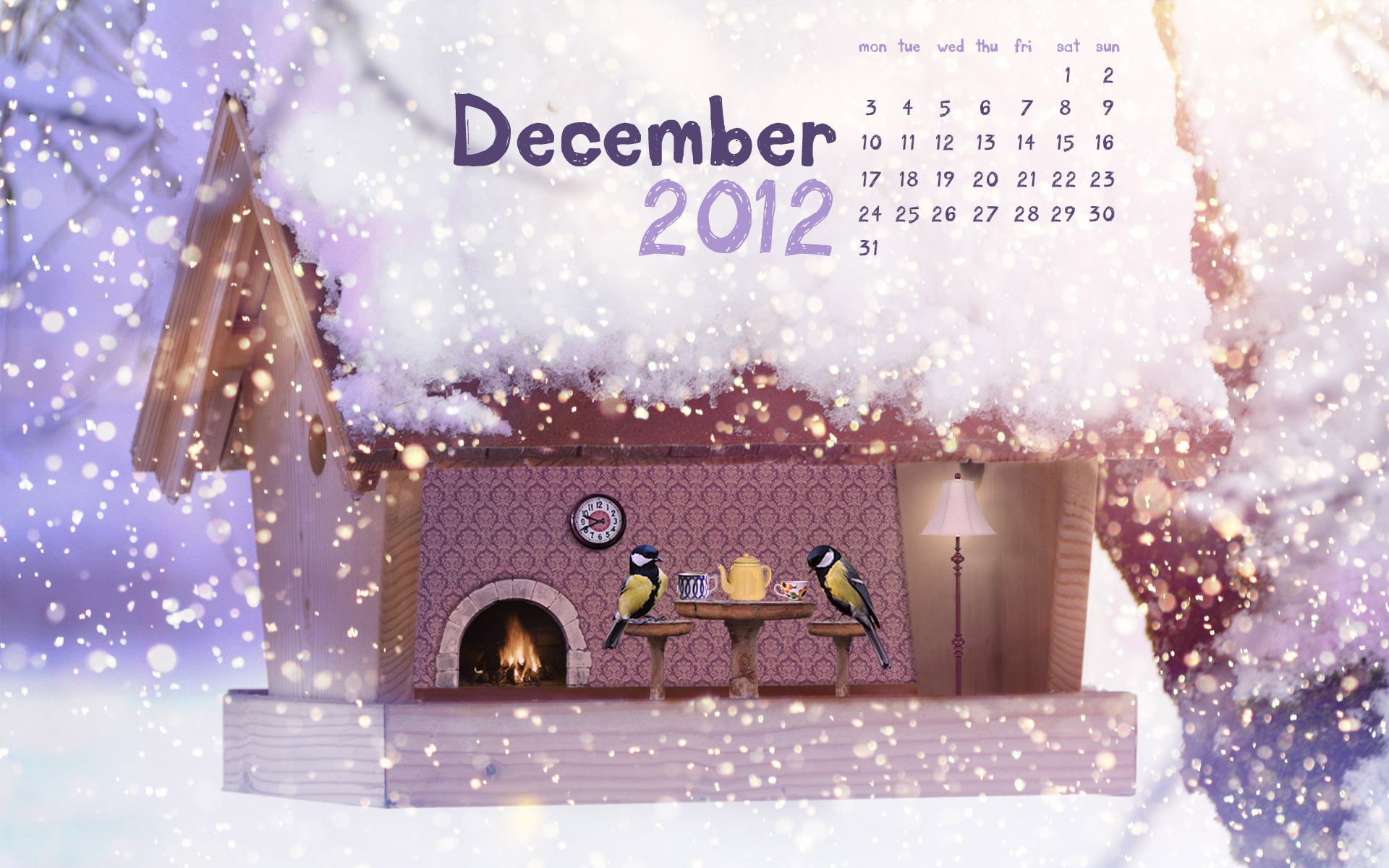 birds, December, communication, winter, snowing, no people, holiday, new year, snow, building exterior, tree, outdoors, decoration, tea, 1080P, HD Wallpaper