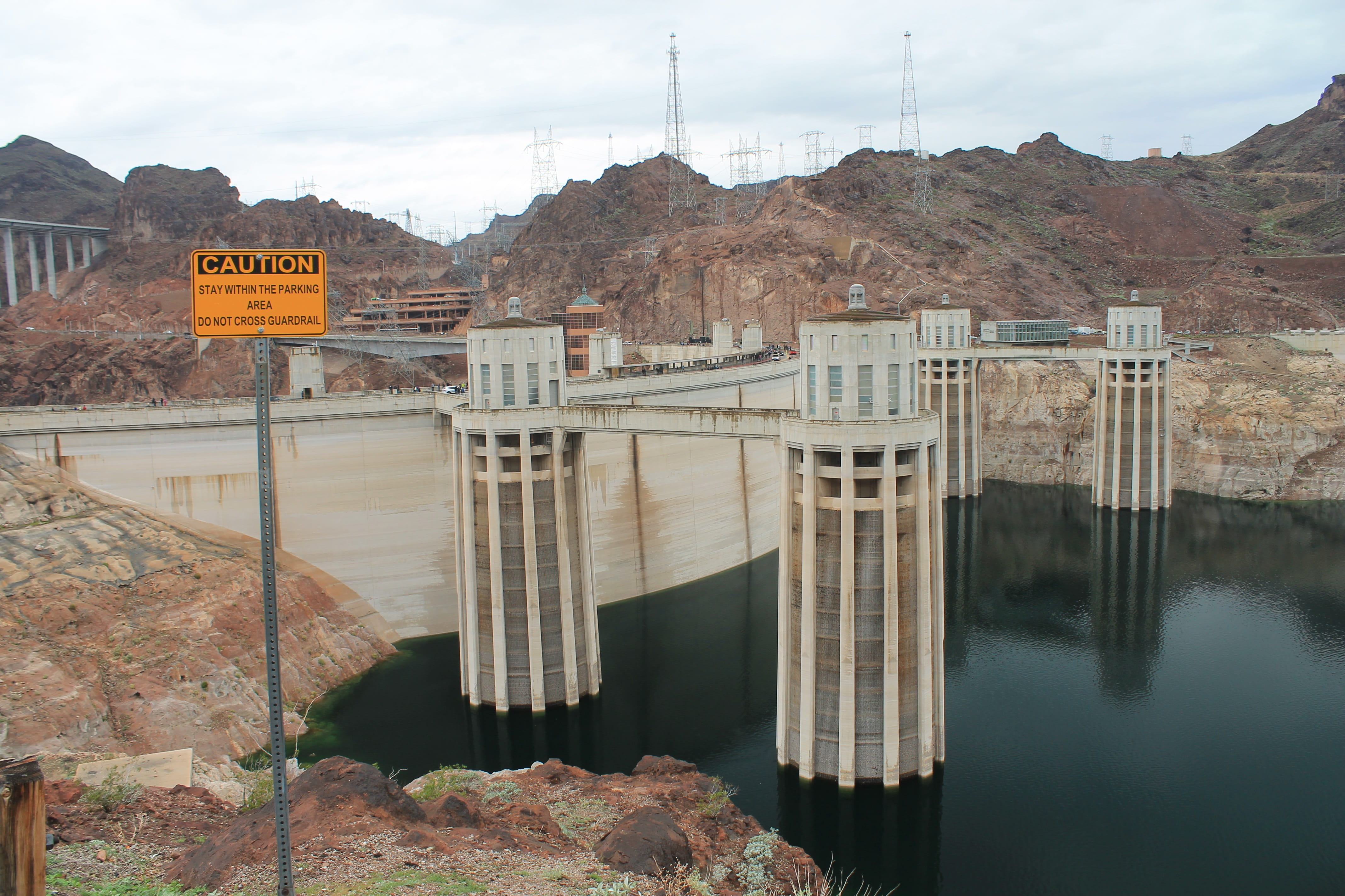 scene, water, electric, tourism, industry, power, mead, vegas, no people, landmark, america, structure, scenic, built structure, connection, concrete, construction, HD Wallpaper