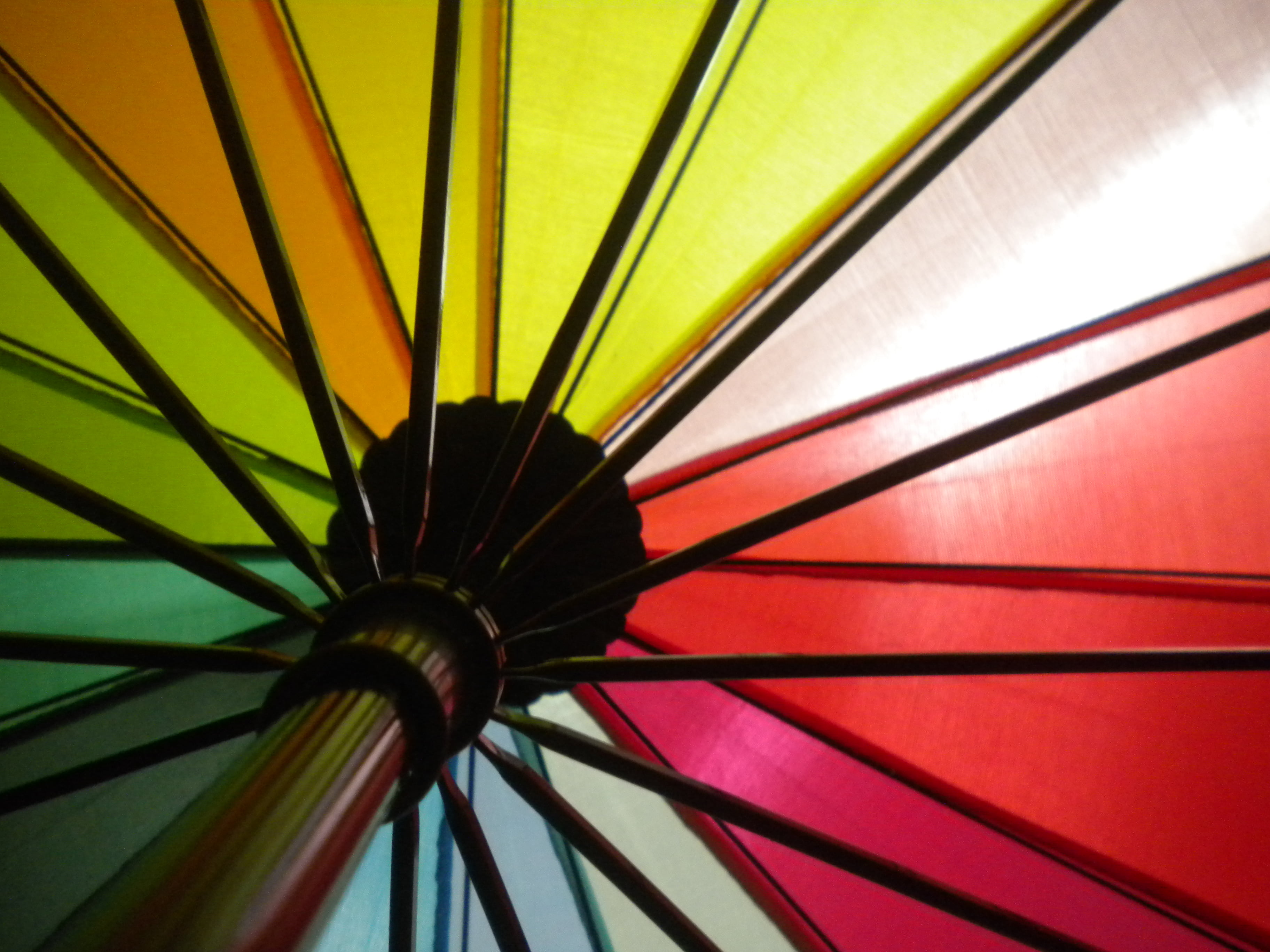 photography, parasol, multicolored, 2K, close-up photography, Colors, nikon  coolpix, red, close, spikes, umbrella, multi Colored, HD Wallpaper