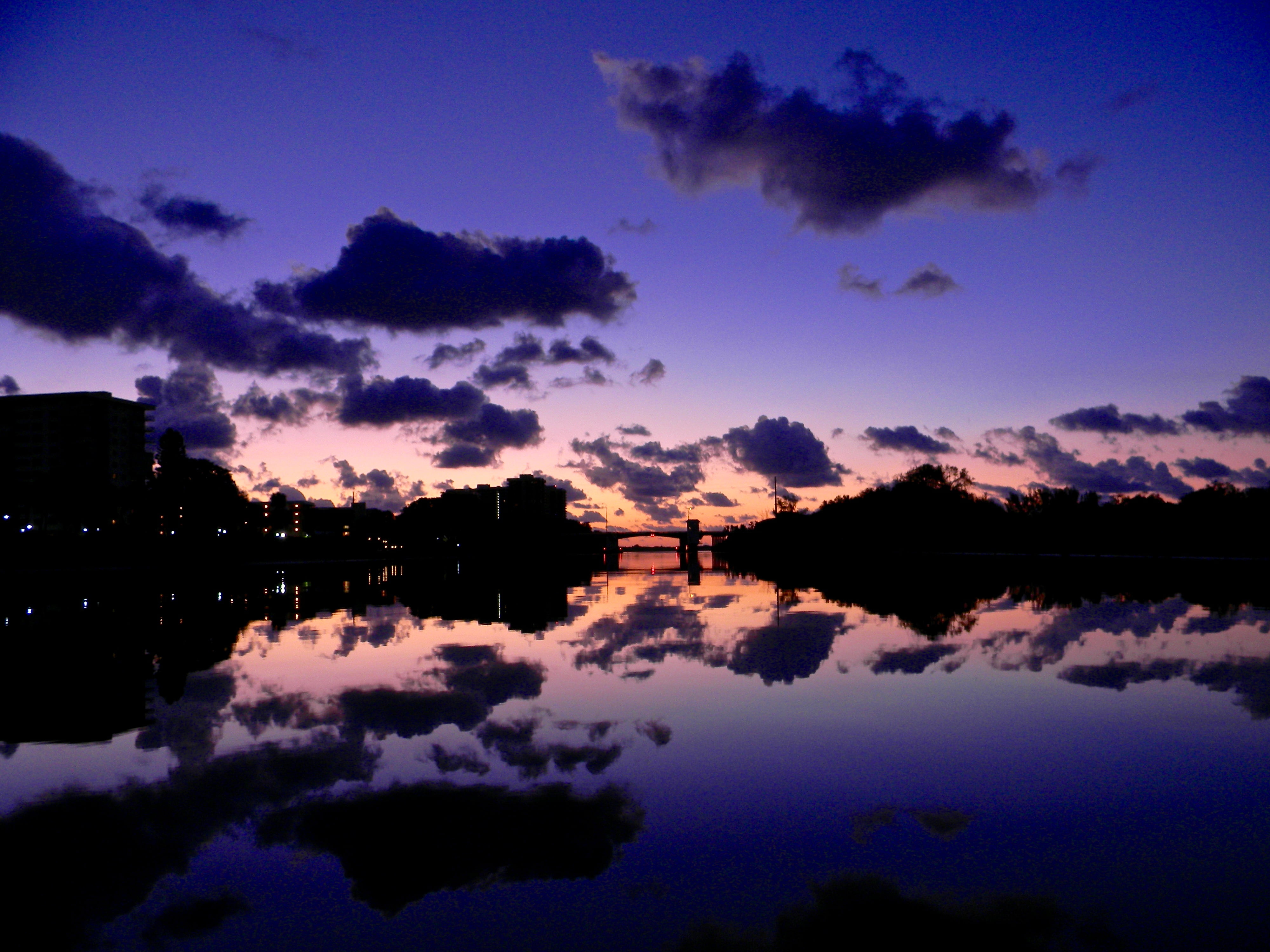 Nikon  Coolpix, clouds, Intracoastal Waterway, sunrise, dusk, kayaking, water, reflection, nature, lake, landscape, Sunset, outdoors, scenics, North Palm Beach, HD Wallpaper