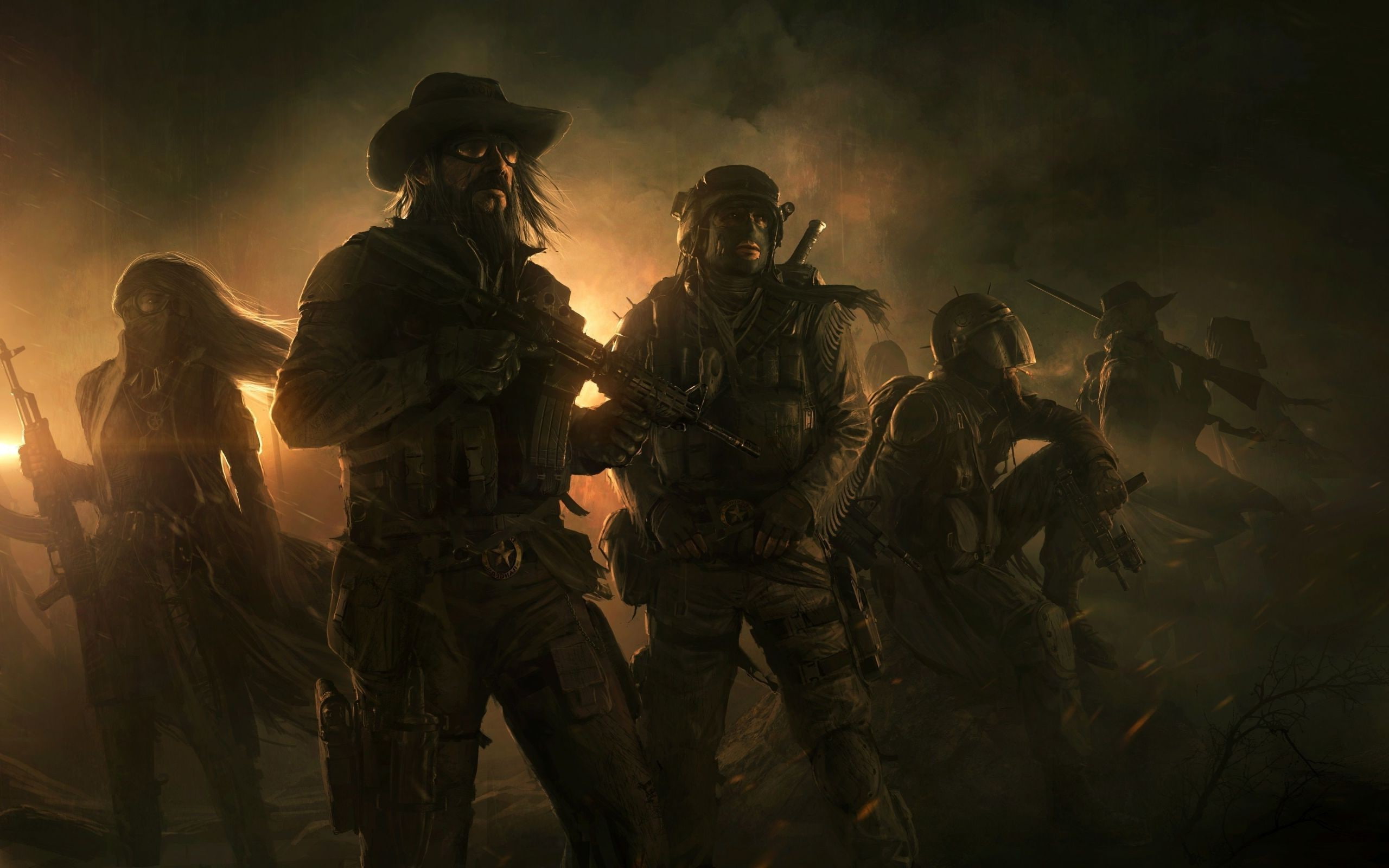 army soldier, army, Wasteland 2, video games, war, smoke - physical structure, military uniform, gun, military, conflict, uniform, Concept Art, headwear, HD Wallpaper
