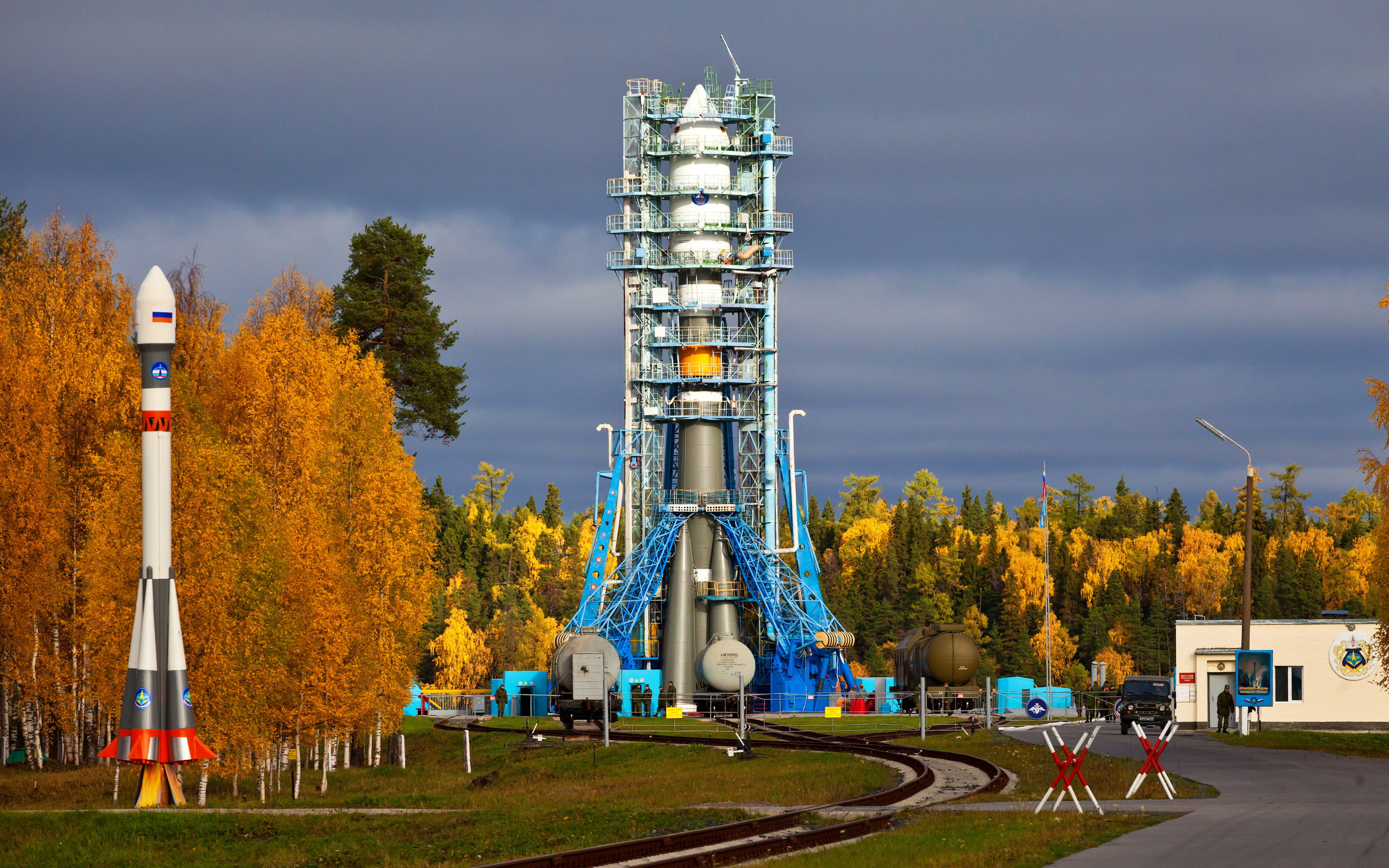 spaceport, 2K, the Plisetskaya, rocket, launch pad, HD Wallpaper