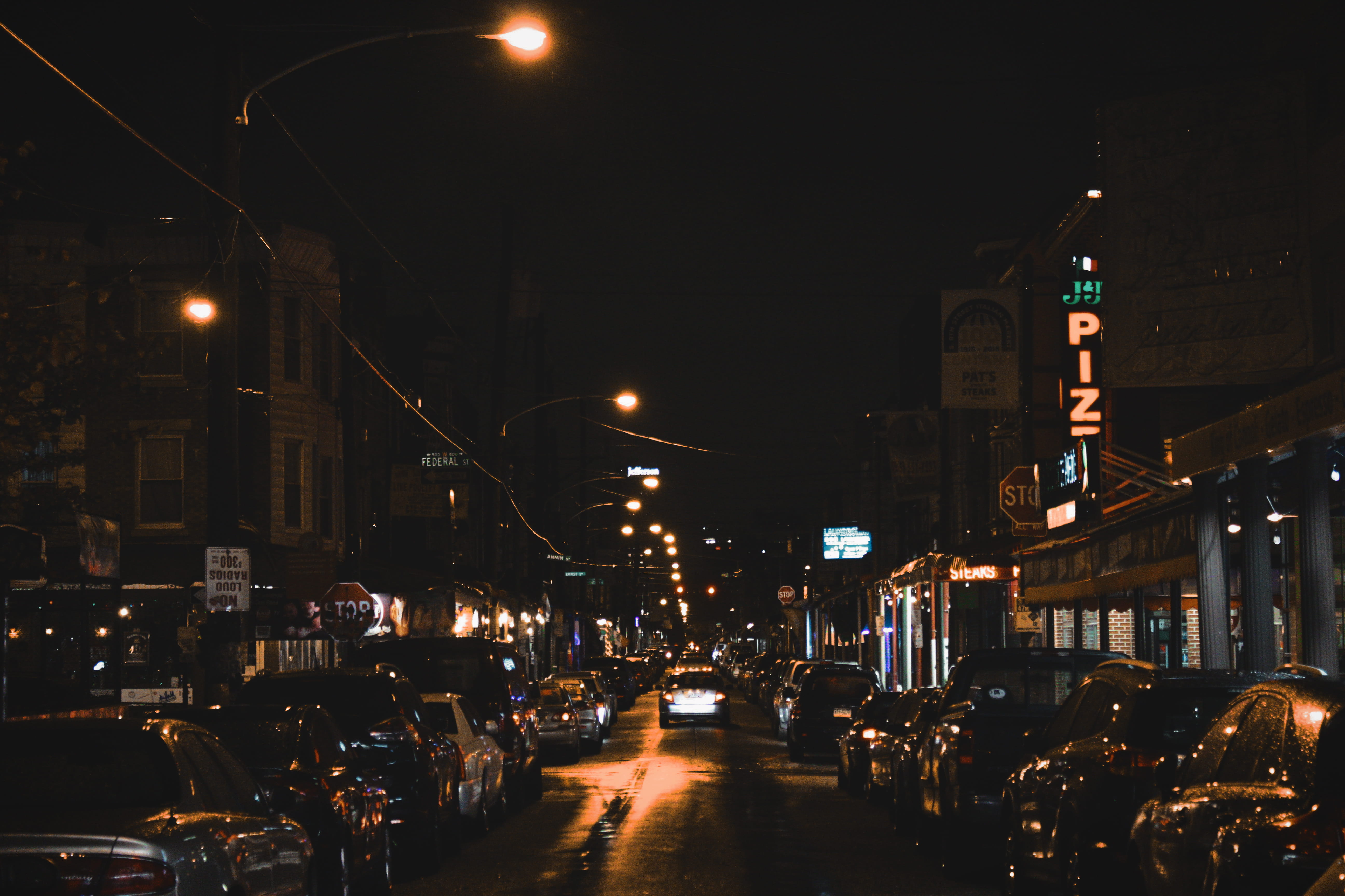 city, skyscraper, city street, road, land vehicle, the way forward, philadelphia, motor vehicle, mode of transportation, 5K, stree, car, street, light, HD Wallpaper
