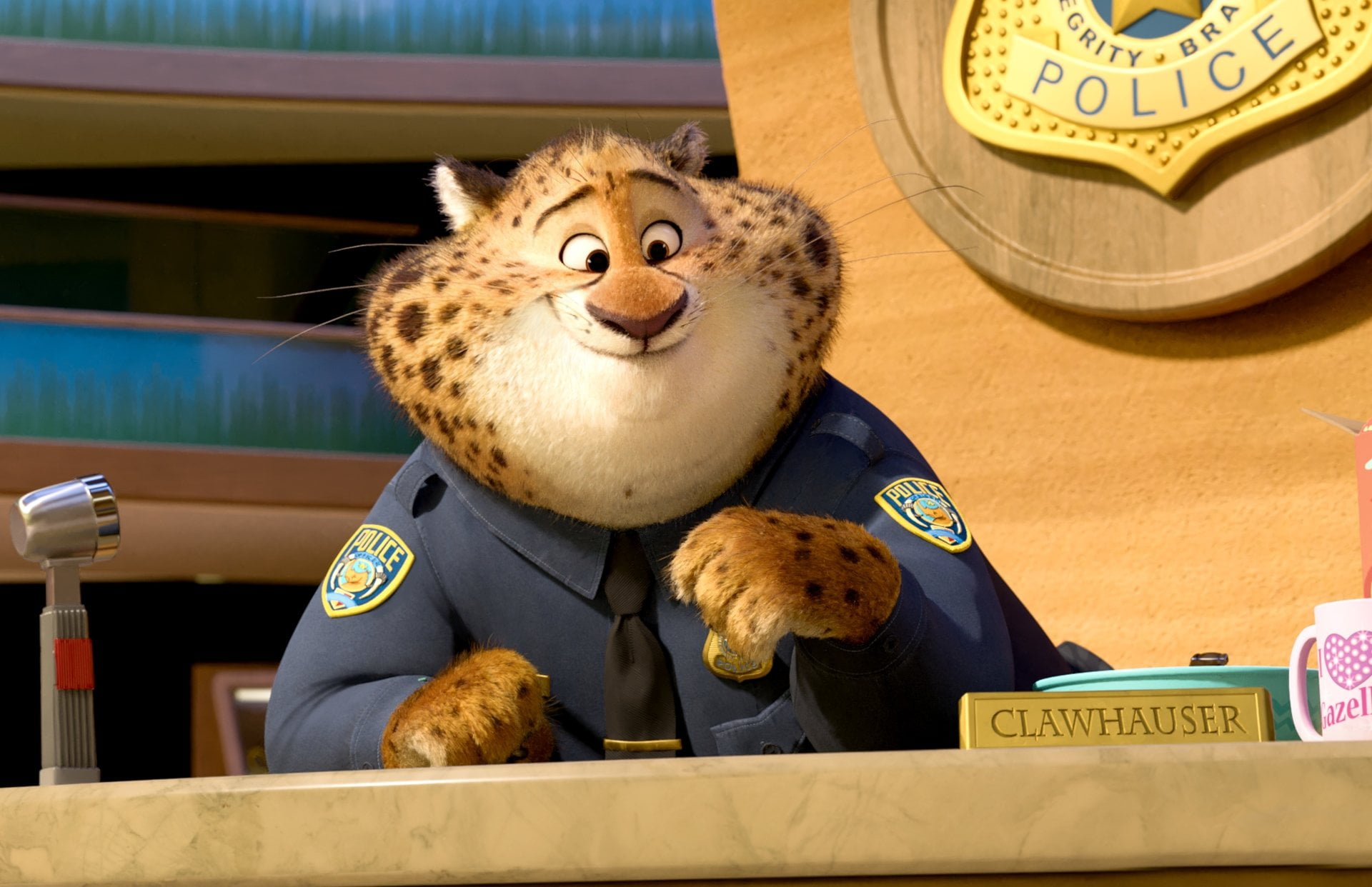 representation, government, animal, feline, indoors, teddy bear, no people, stuffed toy, animal themes, home interior, day, Zootopia, 1080P, uniform, toy, HD Wallpaper