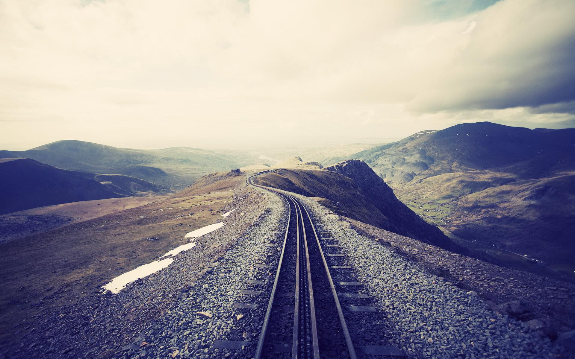 tracks, landscapes, brown, railroads, 1080P, railroad, high, railway, resolution, HD Wallpaper