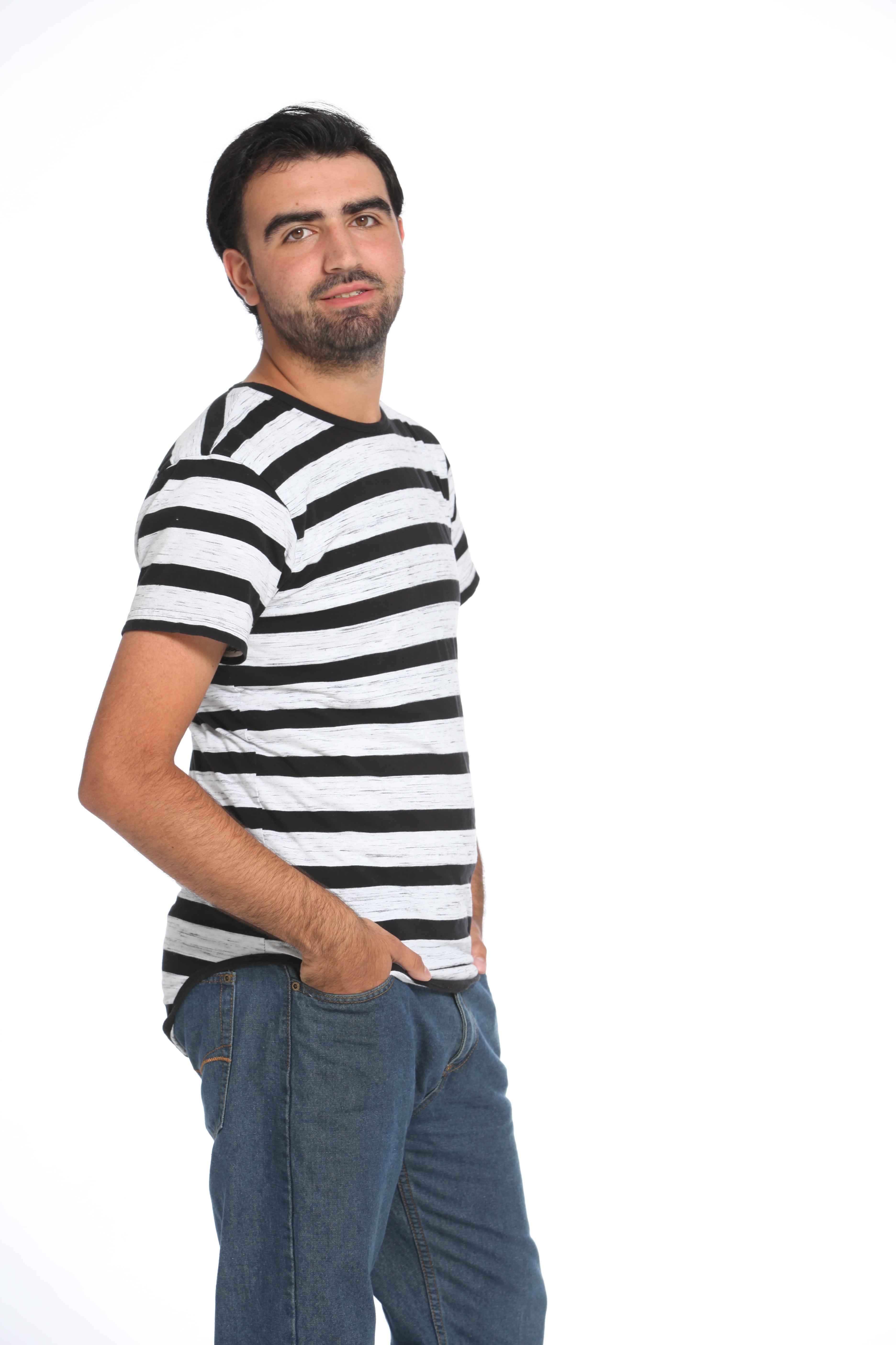 males, only Men, striped, real people, adult, smiling, confidence, copy space, young men, fashion, indoors, person, studio Shot, photography, front view, Phone HD Wallpaper
