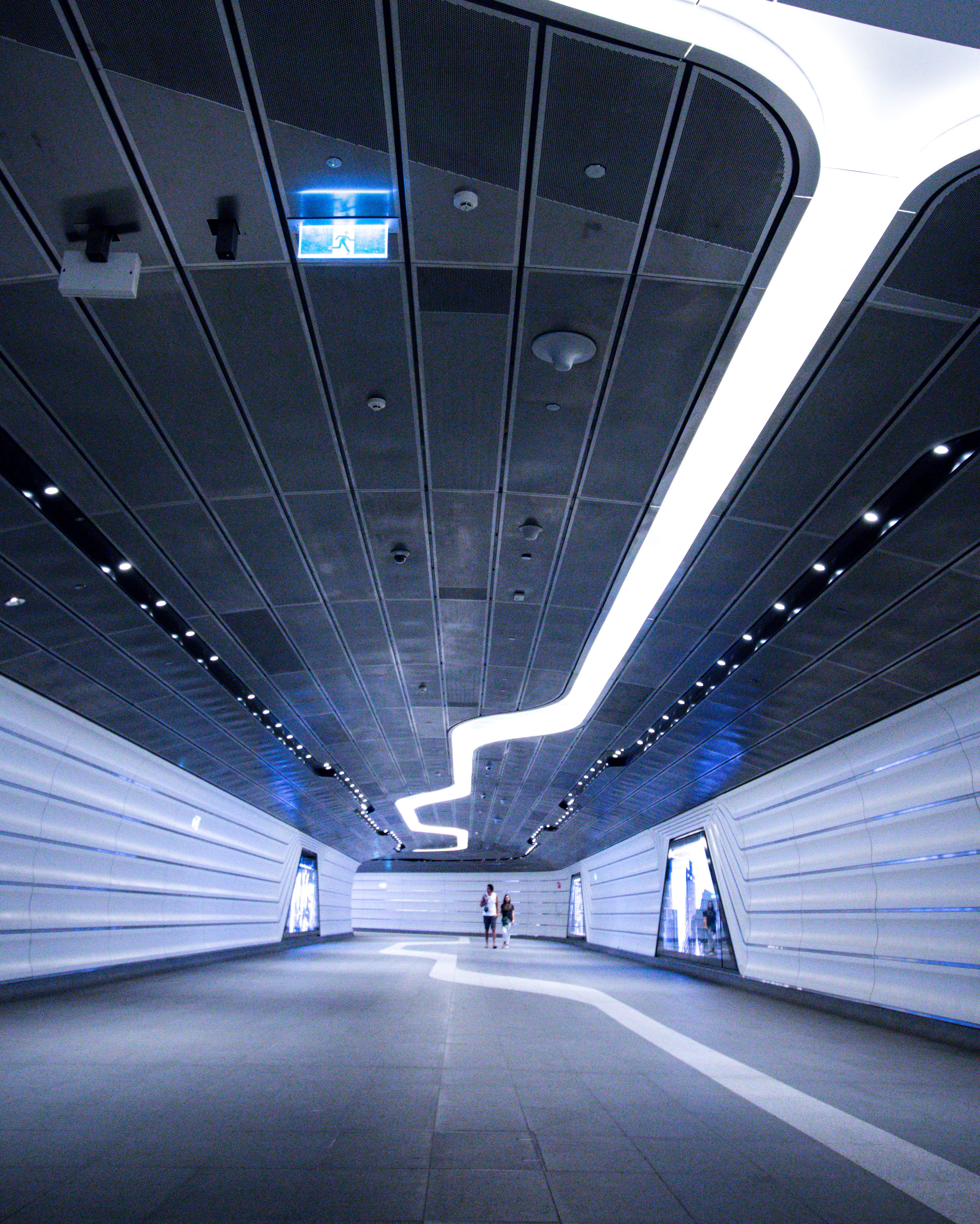 subway system, two, light, illuminated, transportation system, standing, people, passage, underground, built structure, ceiling, the way forward, transportation, Phone HD Wallpaper
