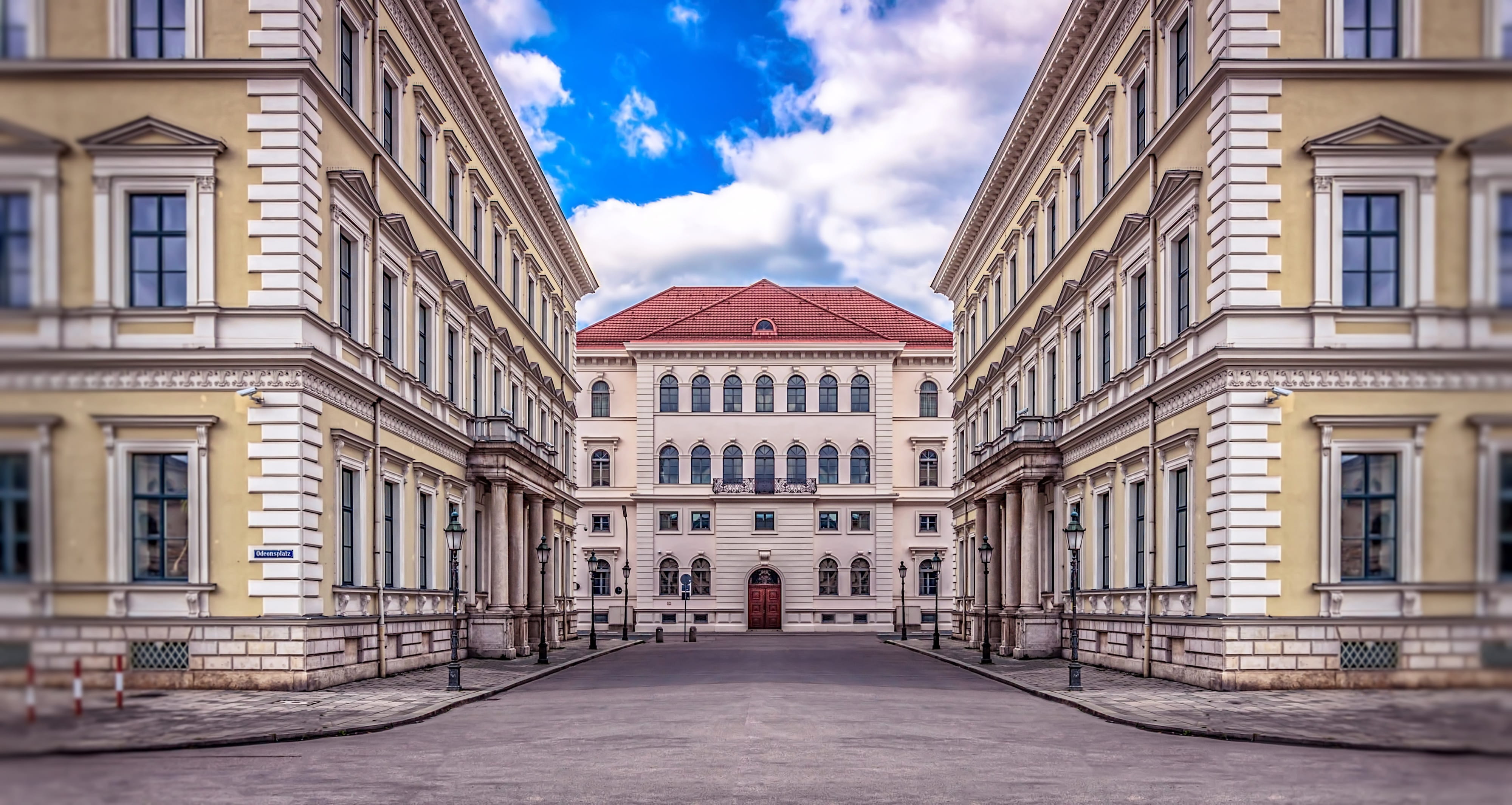 odeonsplatz, arch, the way forward, history, symmetric, row house, diminishing perspective, town, built structure, direction, building exterior, no people, HD Wallpaper