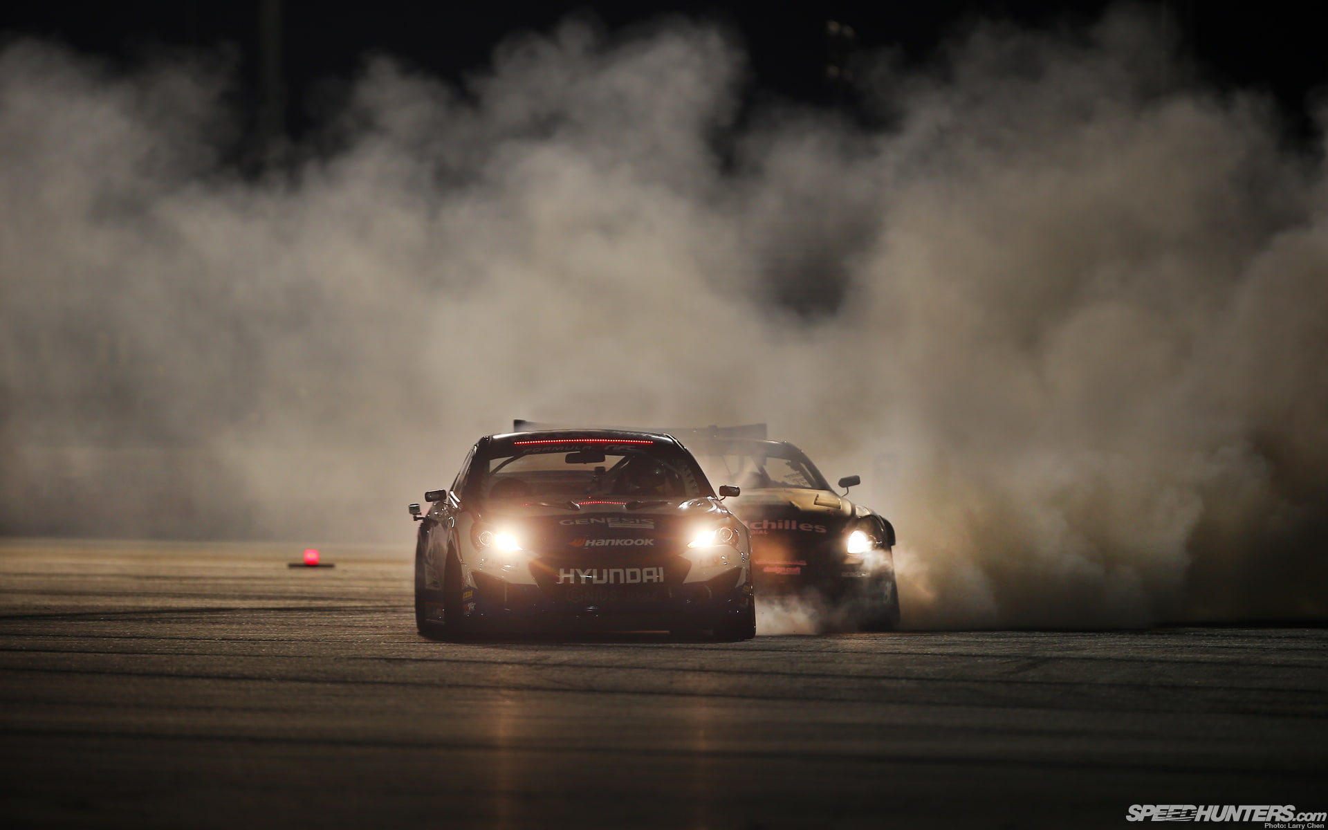 1080P, hyundai, smoke, hd, drift, genesis, cars, HD Wallpaper