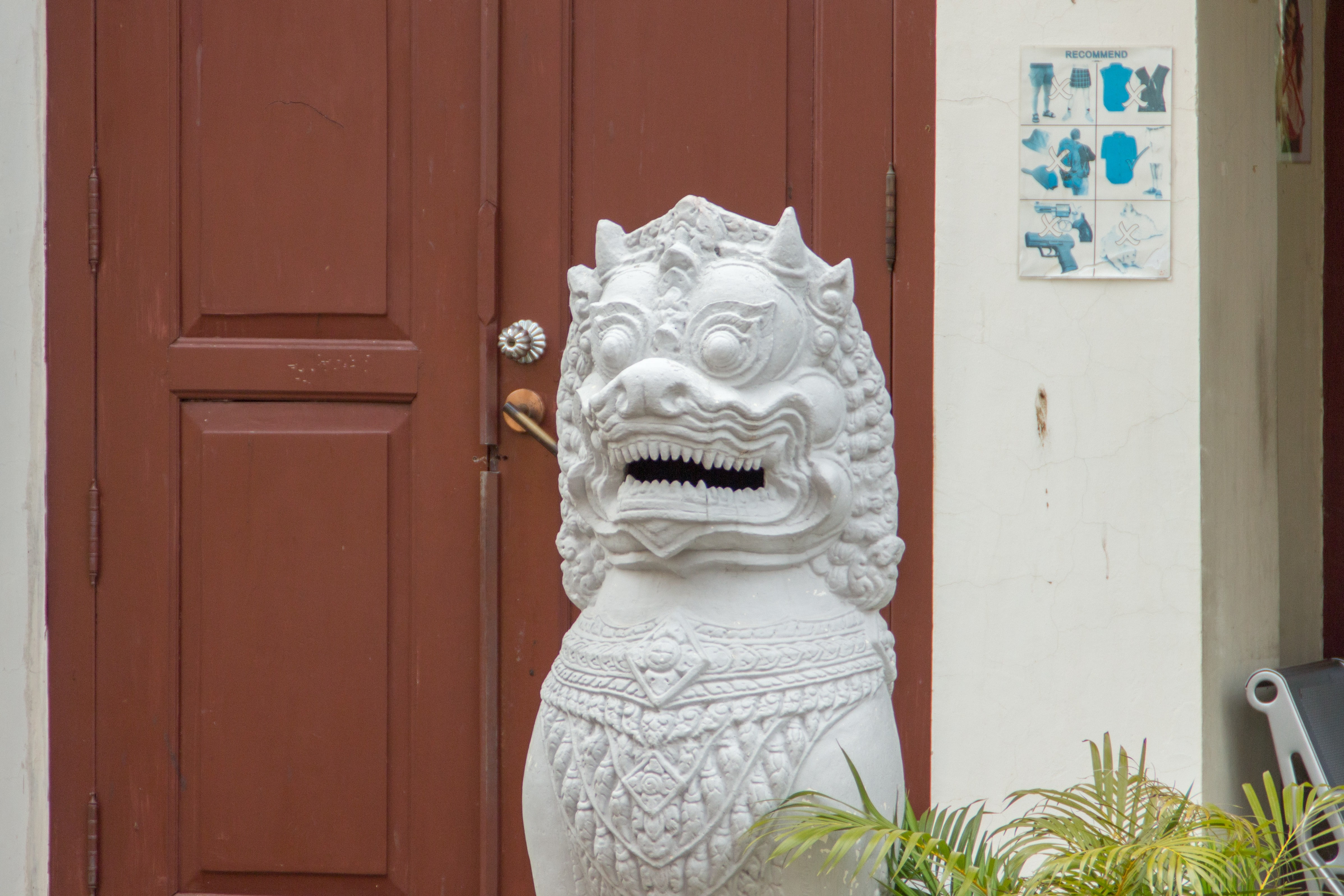 day, craft, architecture, outdoors, carving - craft product, creativity, no people, security, safety, human representation, closed, entrance, Cambodia, HD Wallpaper
