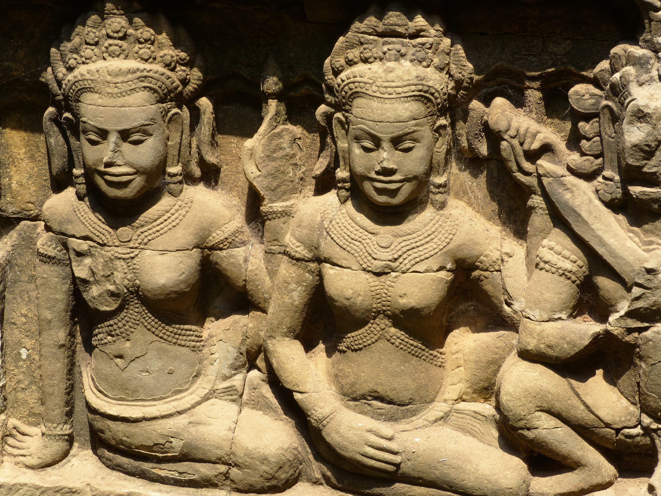 art and craft, no people, human face, representation, carving - craft product, Cambodia, Temple, architecture, carving, male likeness, stone relief, bayon, HD Wallpaper