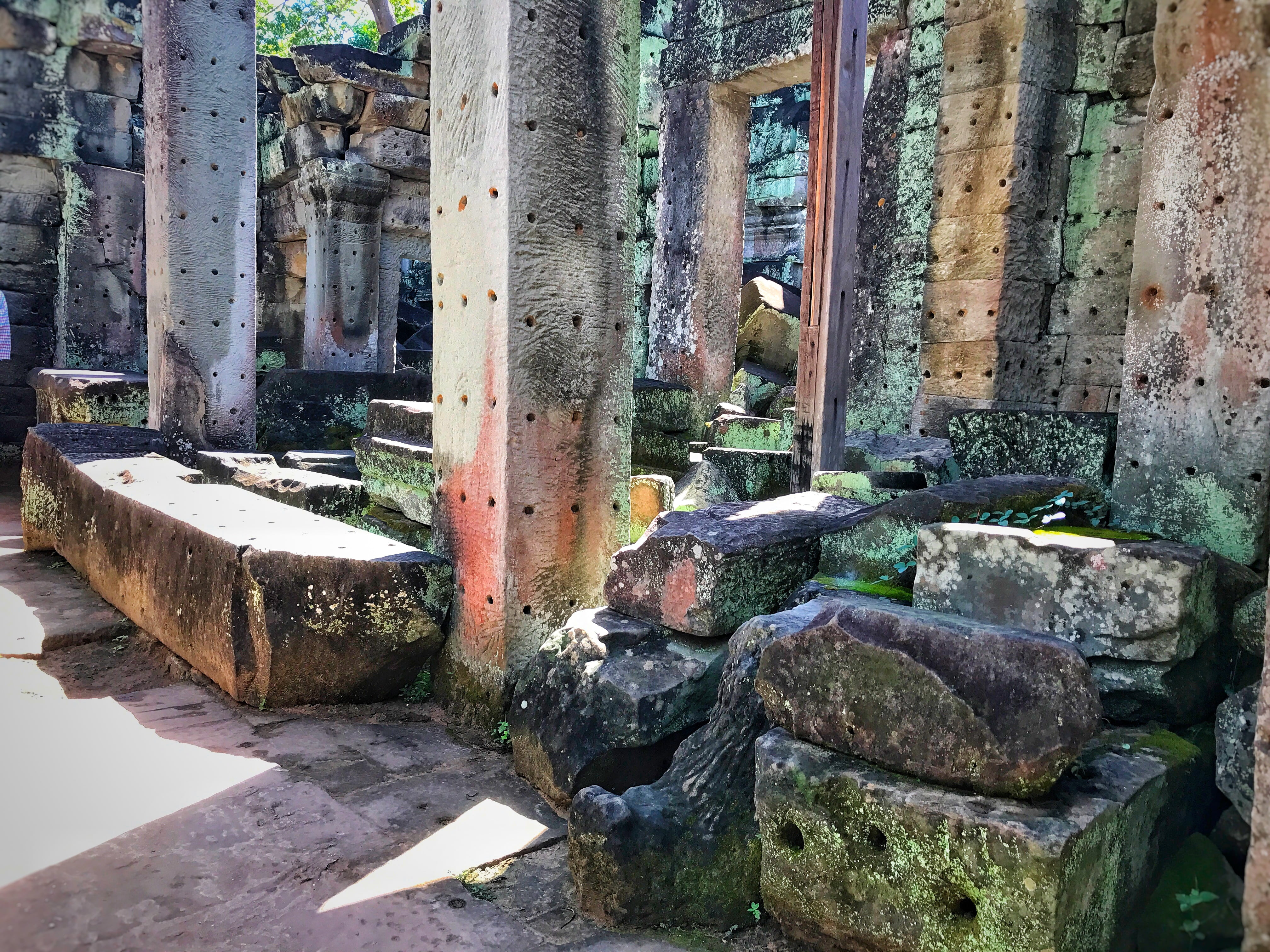 building, weathered, built structure, reflection, day, no people, the past, ruined, cambodia, old, nature, wall, temple, building exterior, abandoned, heritage, HD Wallpaper